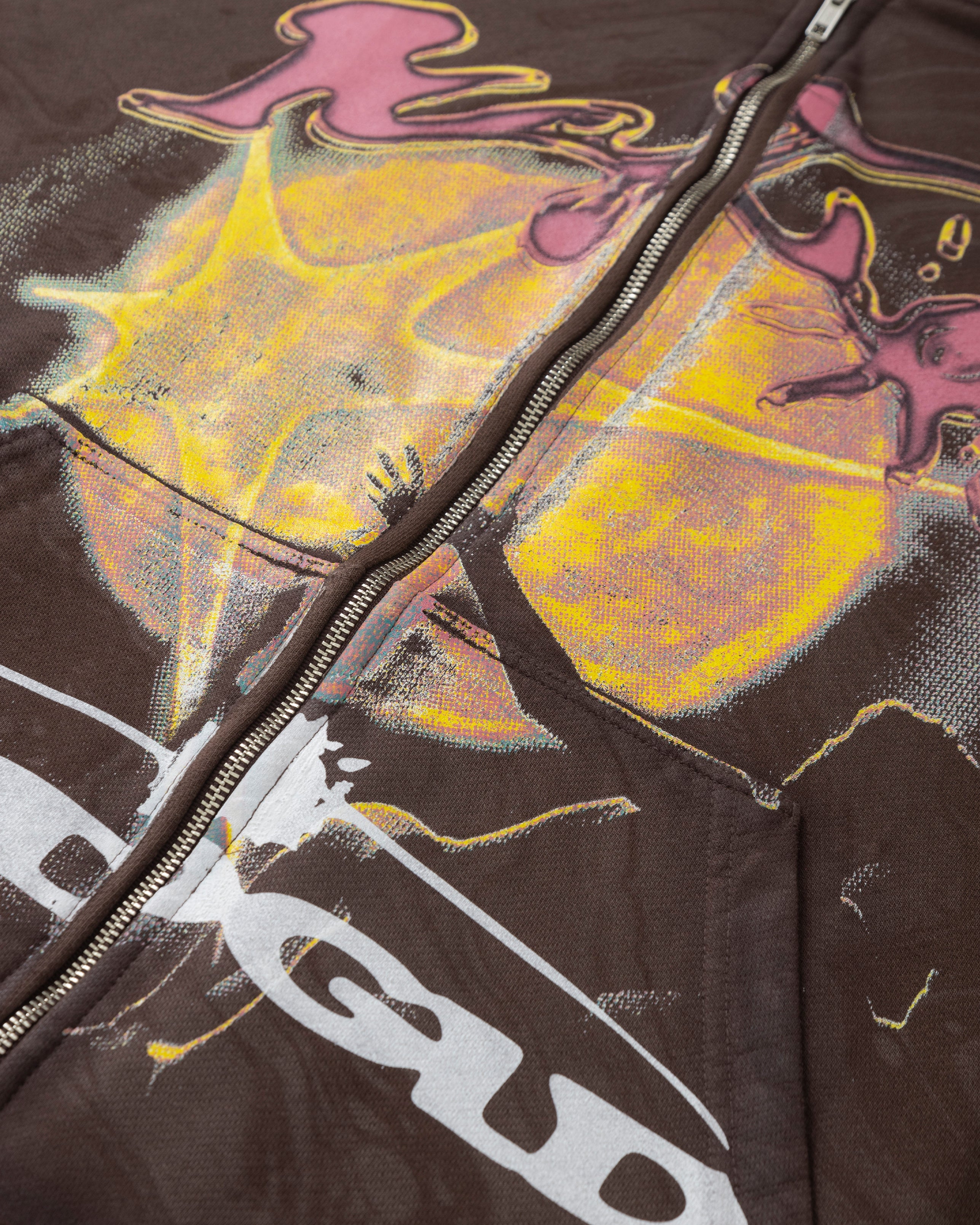 Helios Sun Zip Up Hoodie Oil Brown
