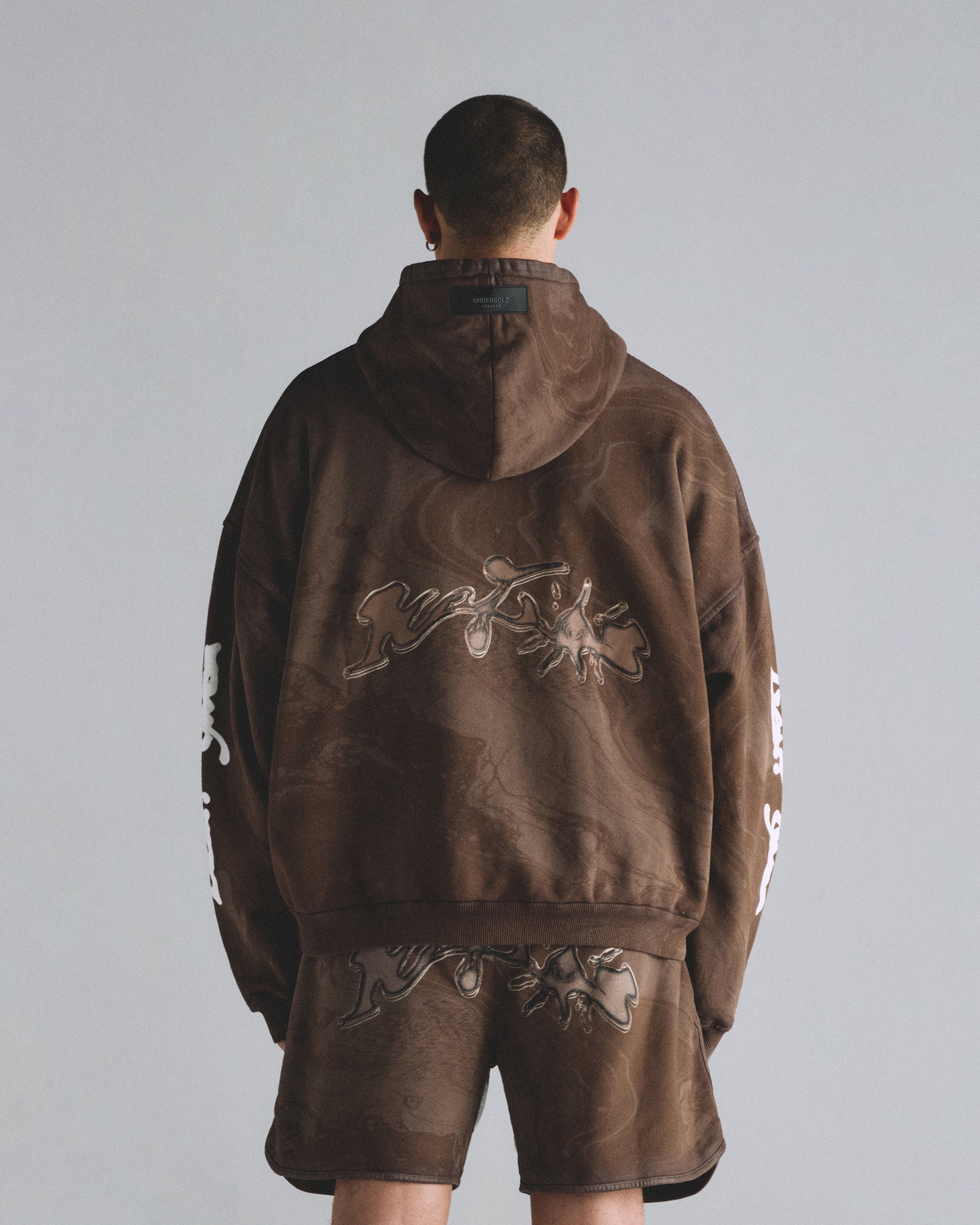 Helios Sun Zip Up Hoodie Oil Brown