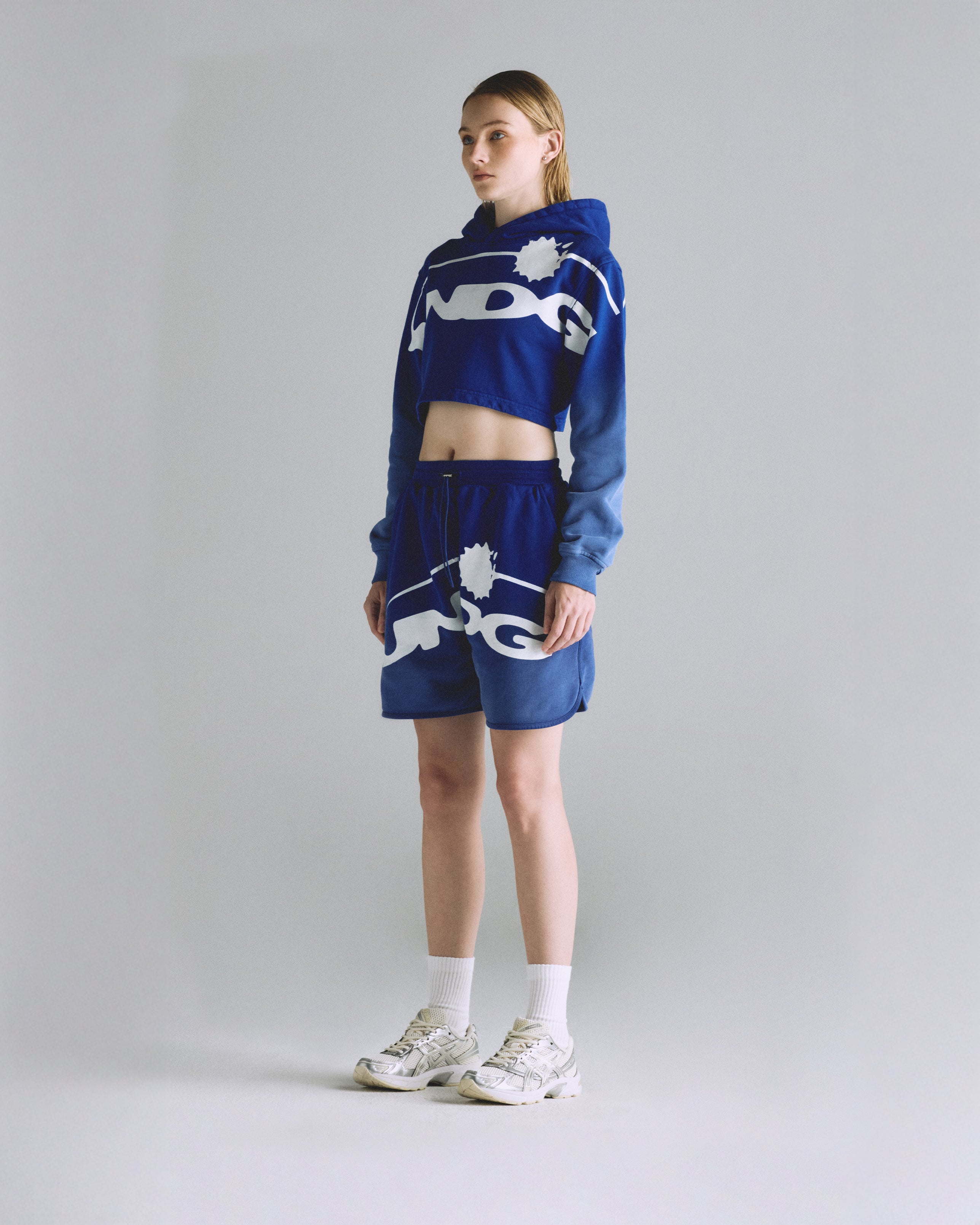 Helios UNDGLD Slim Fit Cropped Hoodie Electric Blue