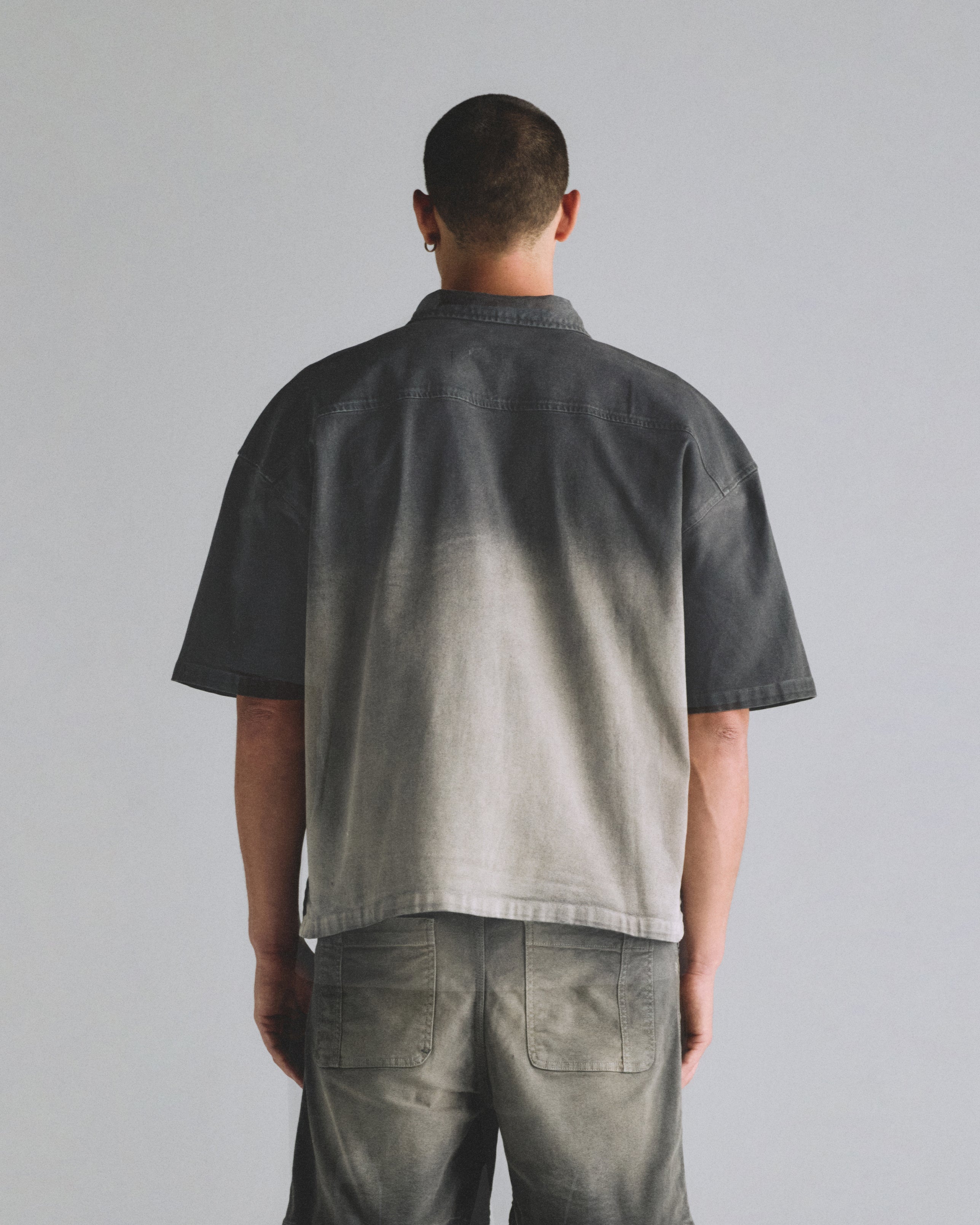 Helios Undgld Zip Up Shirt Dirty Black