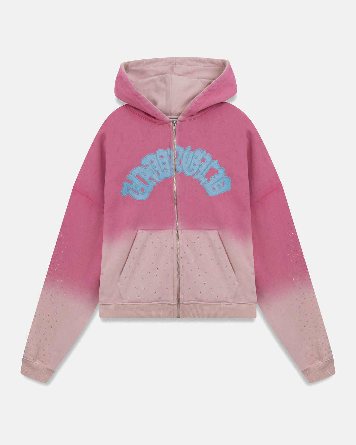 Holy State UNDRGLD Zip Up Boxy Fit Hoodie Faded Pink