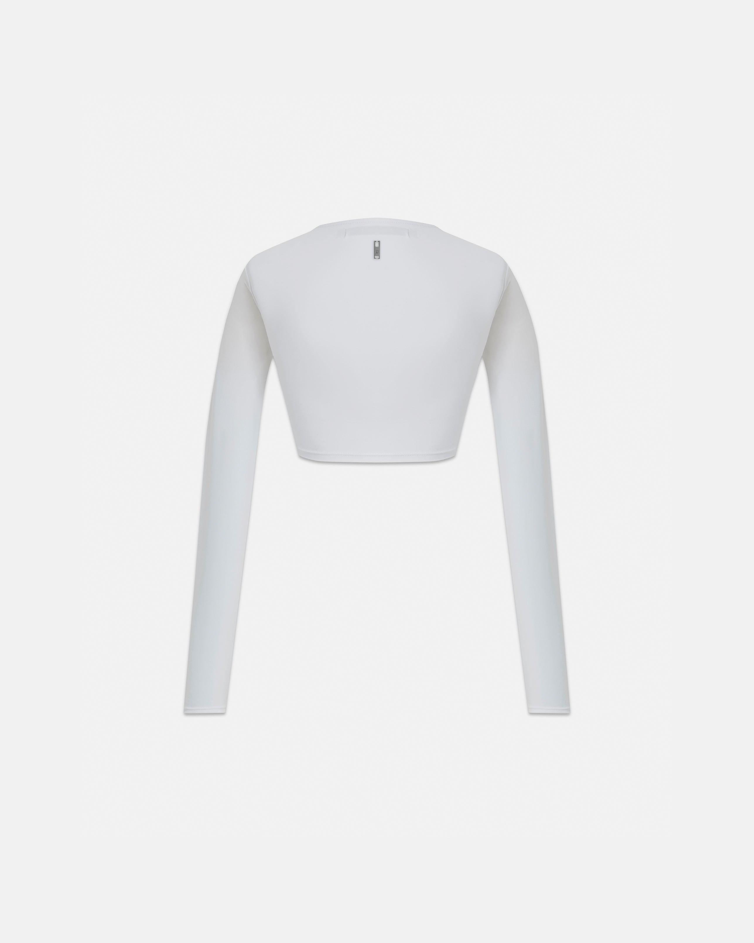 W Line Basic Long Sleeve Cropped Tshirt White