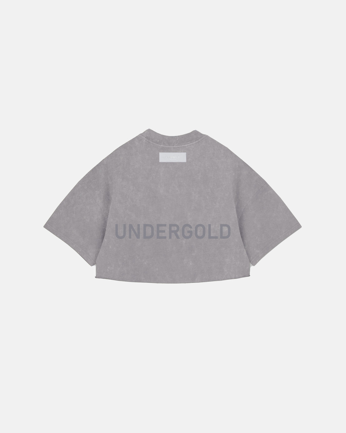 Line Logo Crop Top Washed Gray