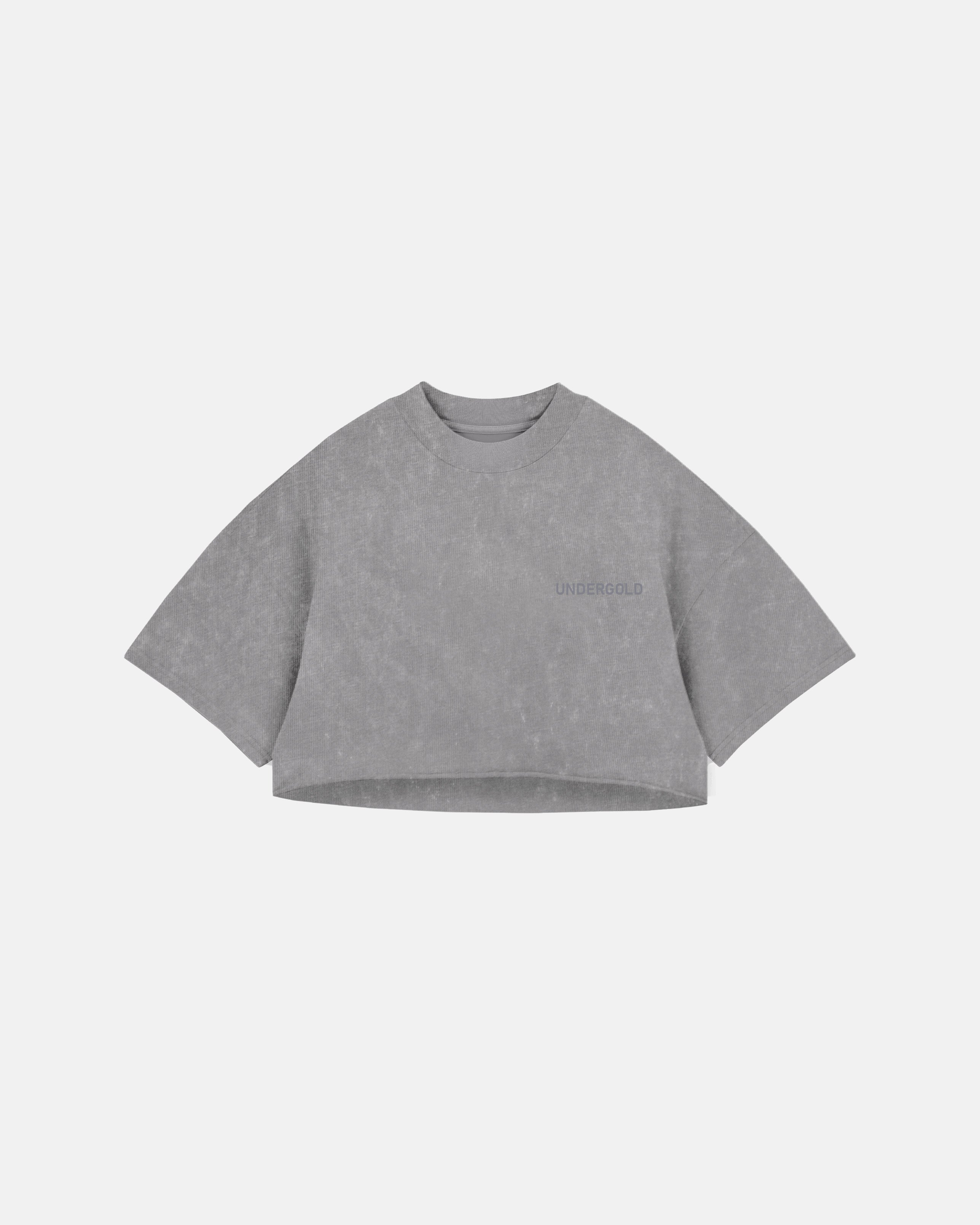 Line Logo Crop Top Washed Gray