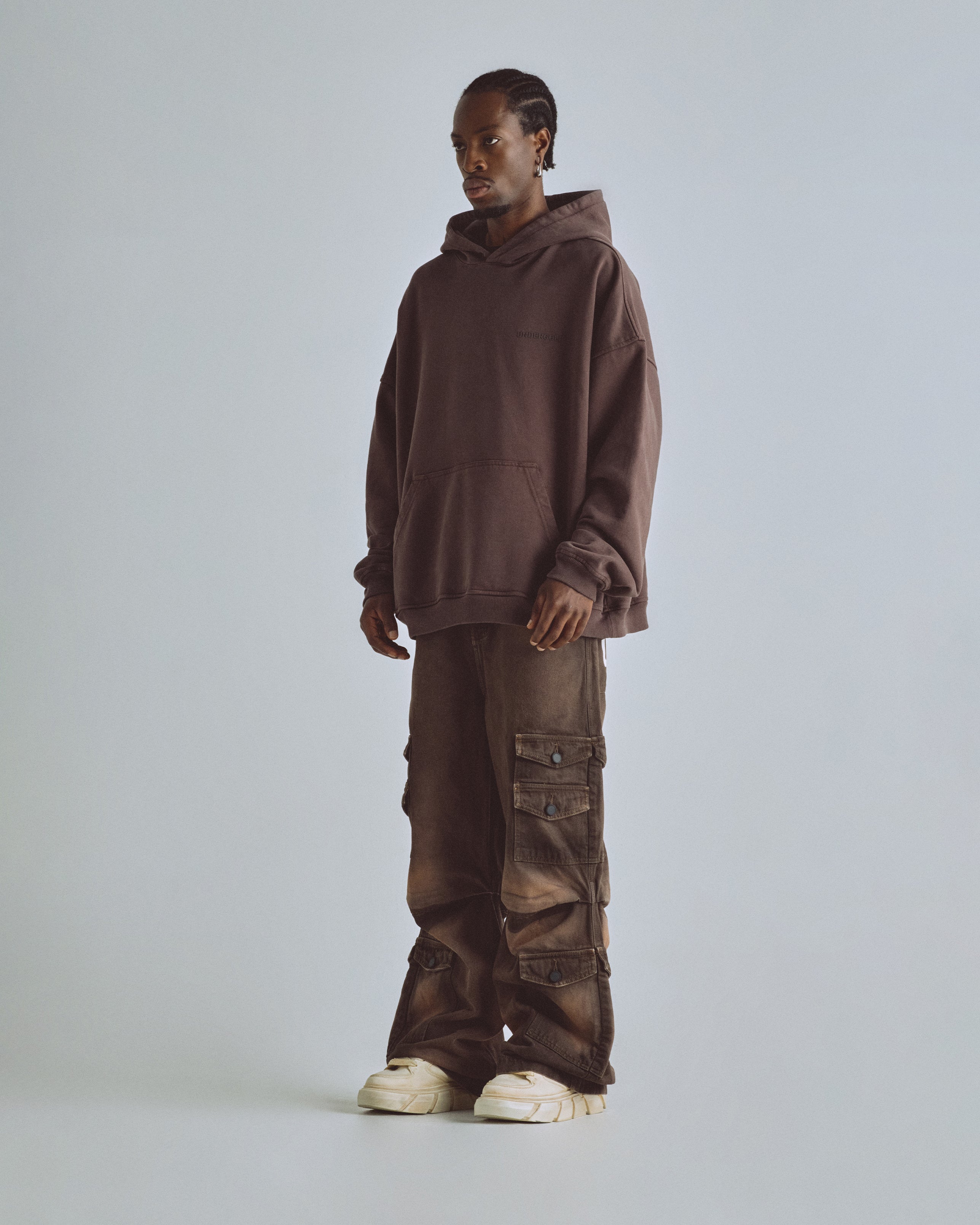 Line Logo Hoodie Brown