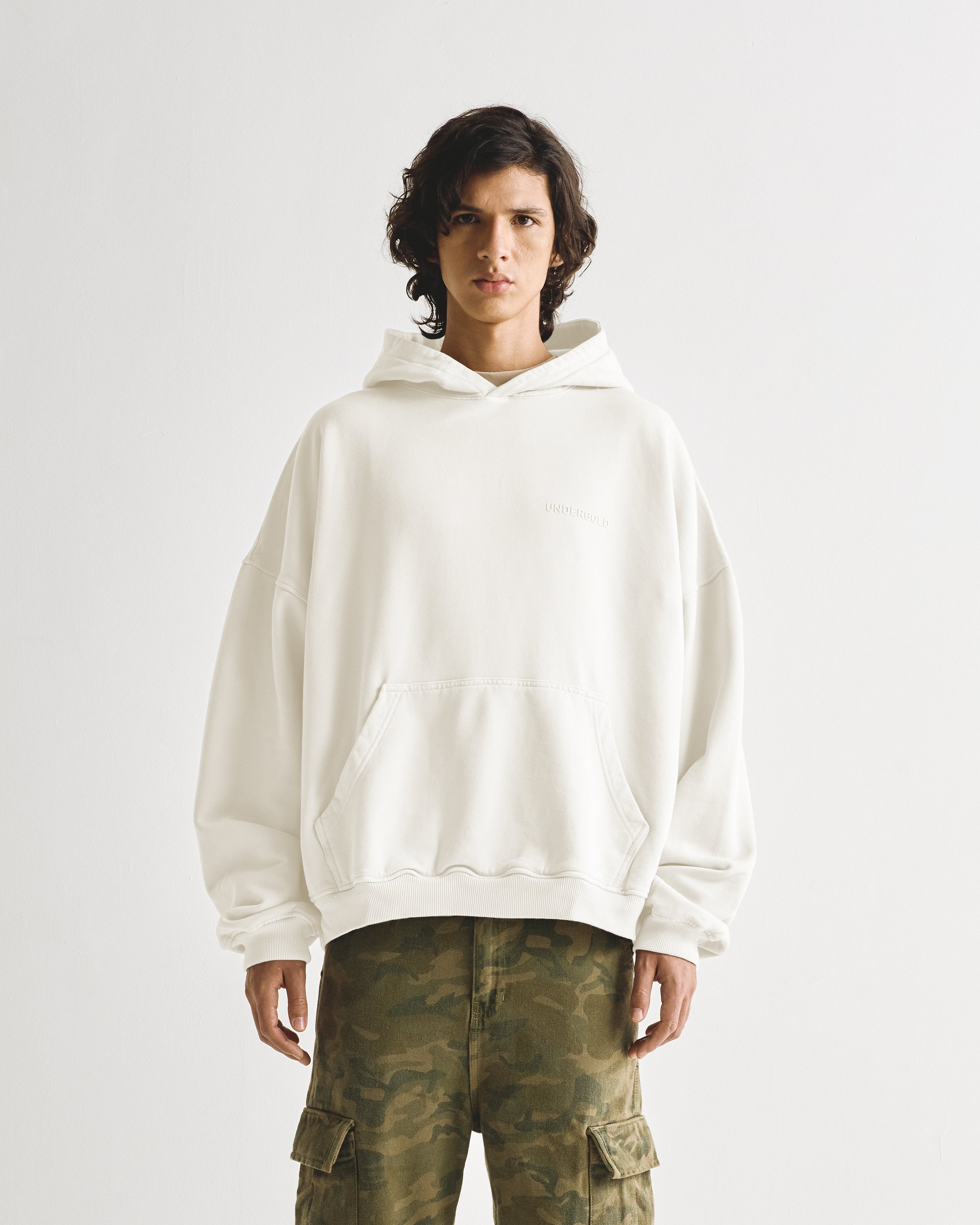 Line Logo Hoodie White