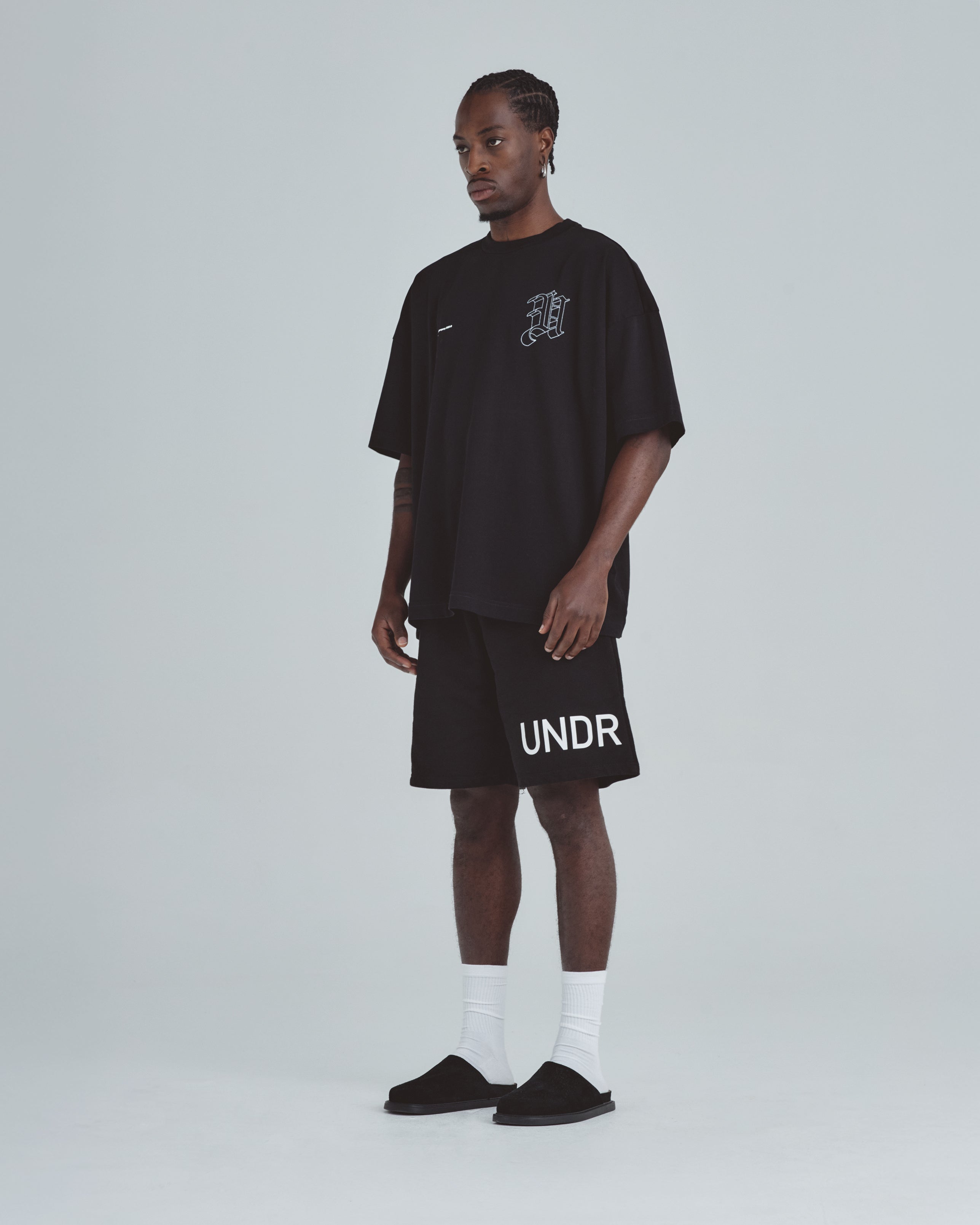 Line Solid U Tshirt Black