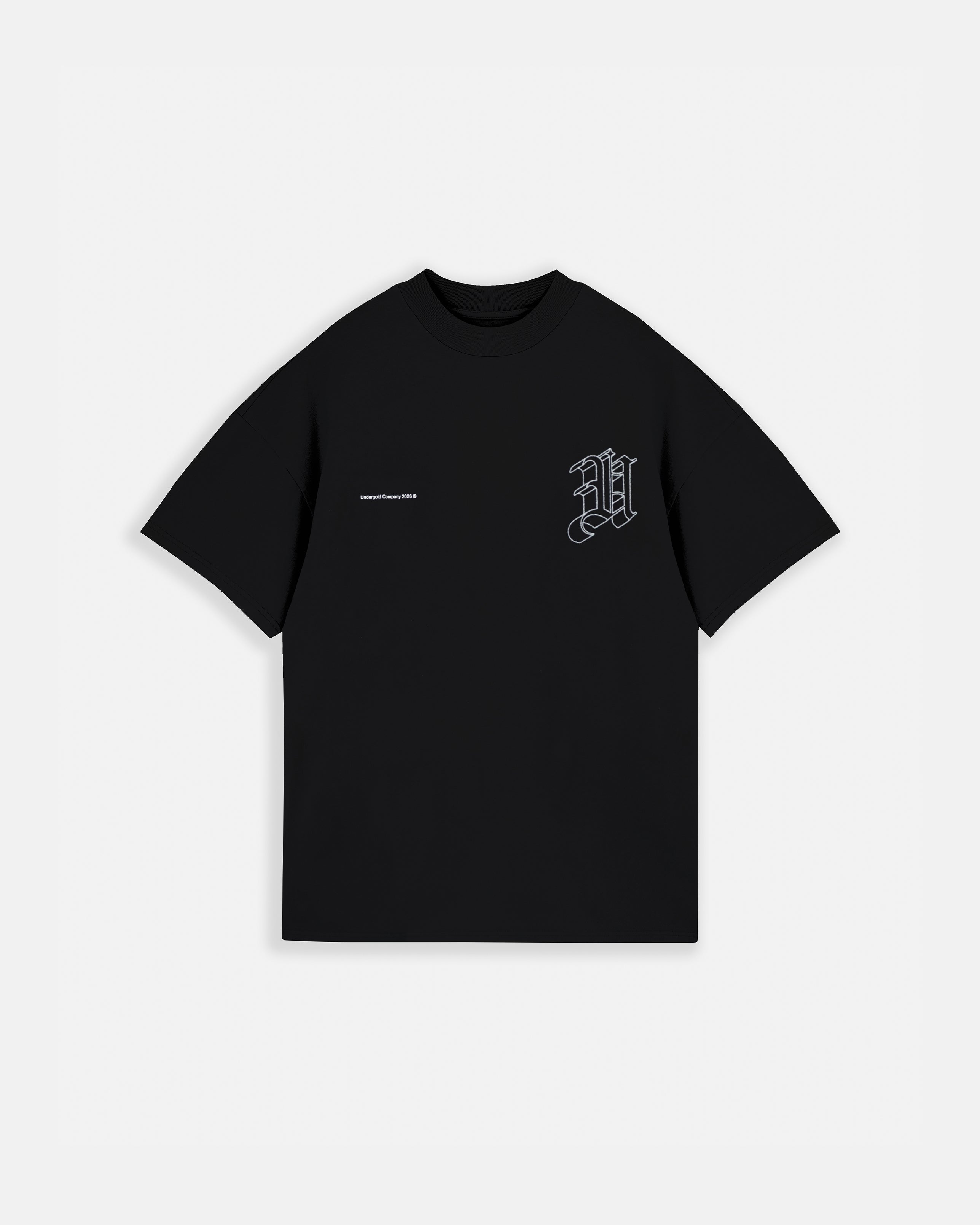 Line Solid U Tshirt Black