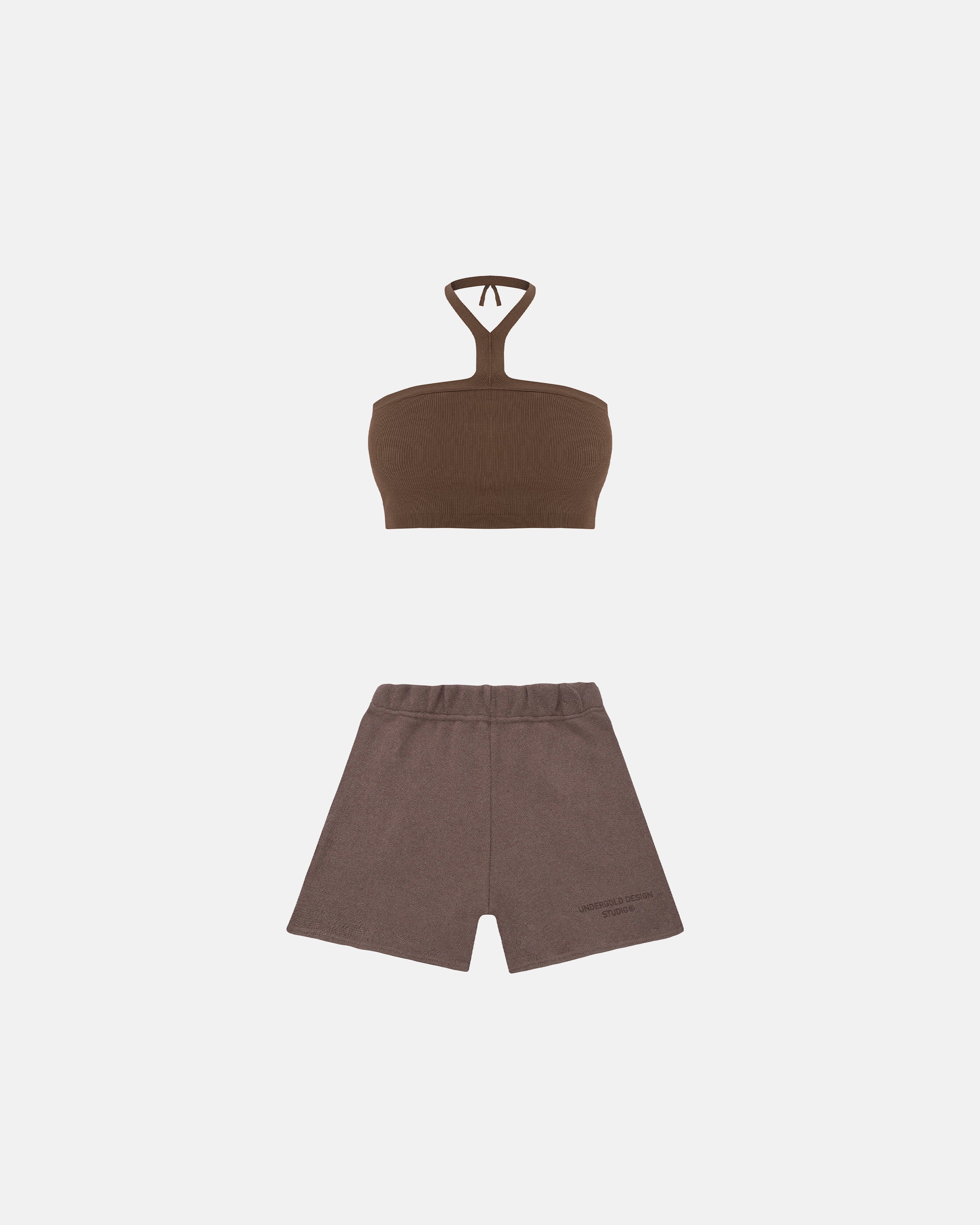 Pack Basics Knit Top & W Basics Undergold Design Studio Knit Short Brown