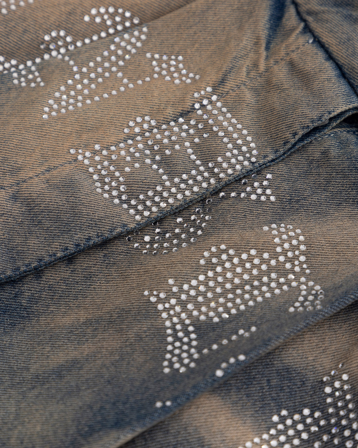 Revelation Rhinestone UNDGLD Mini Skirt Sand Blue