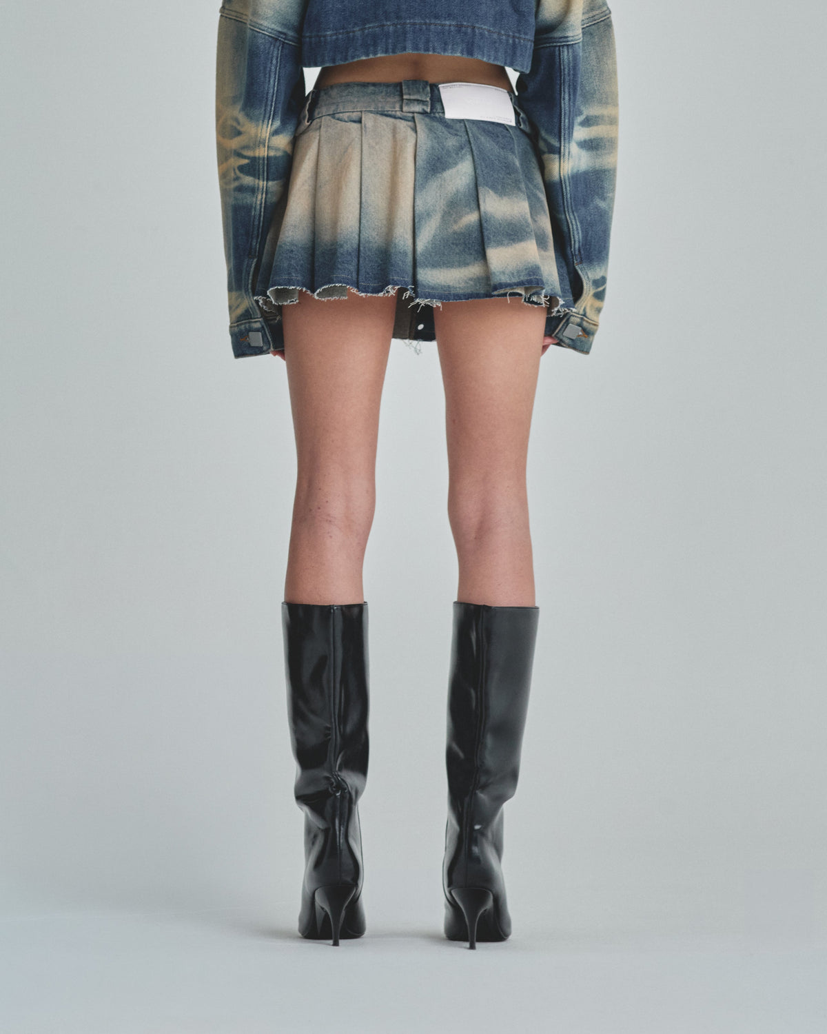 Revelation Rhinestone UNDGLD Mini Skirt Sand Blue