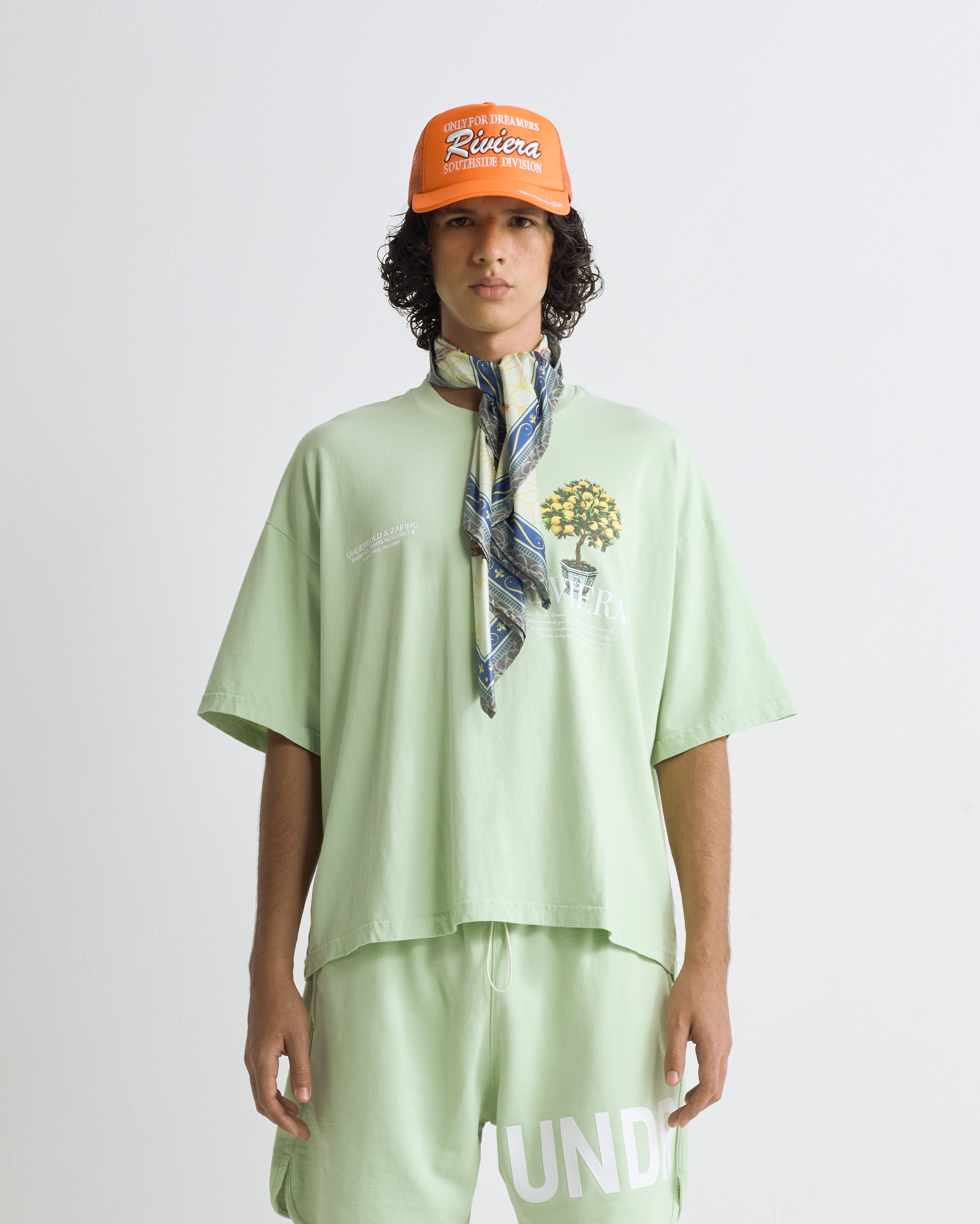 Riviera Lemon Tree Boxy Tshirt Green