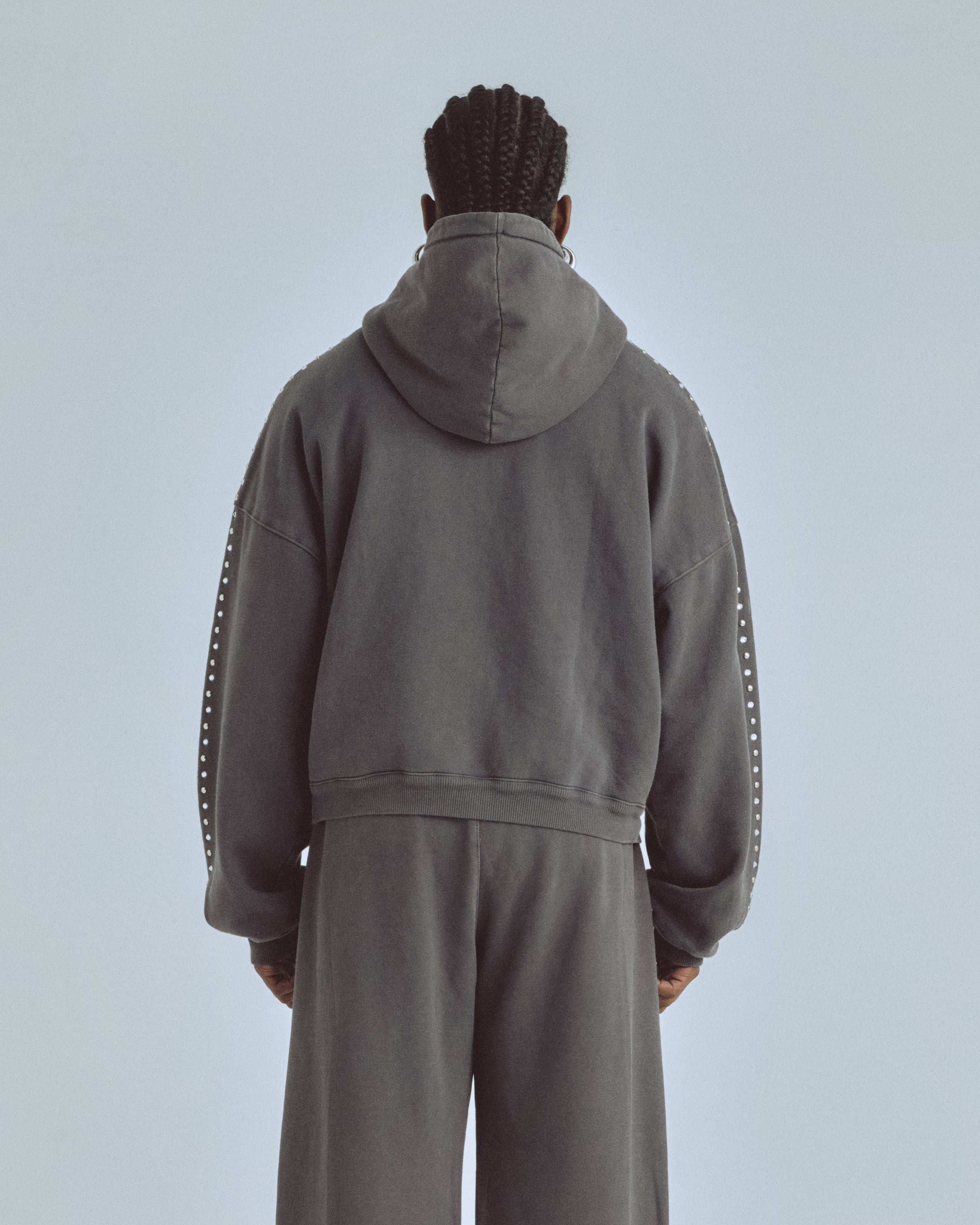 Santa Unión Basic Zip Up Hoodie Vintage Gray