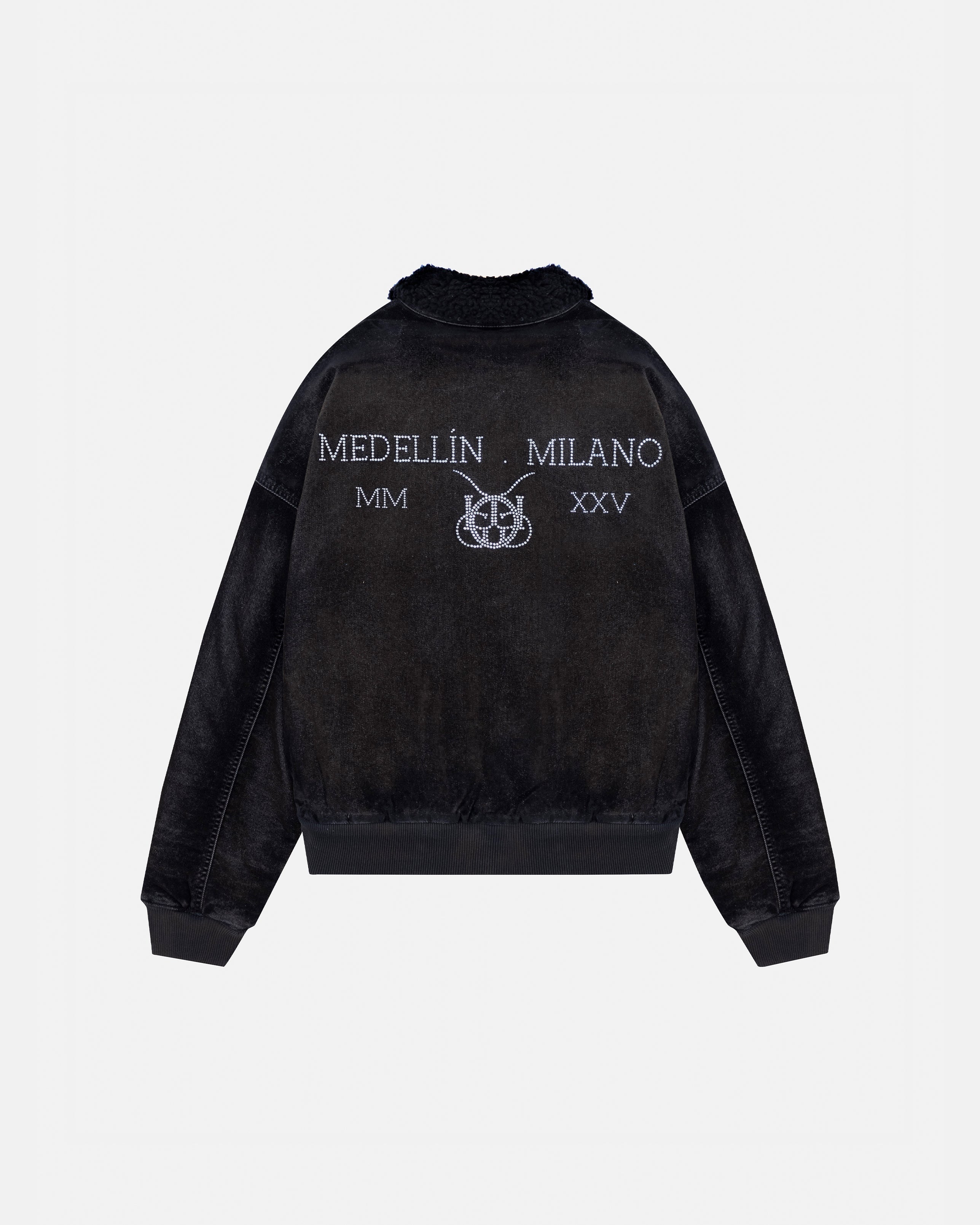 Santa Union Bomber Velvet Jacket Black