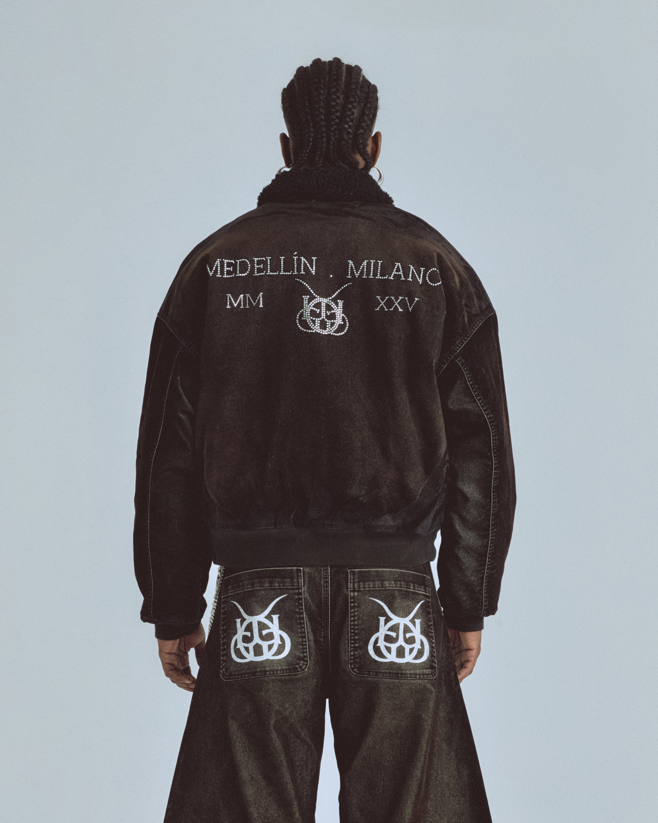 Santa Union Bomber Velvet Jacket Black