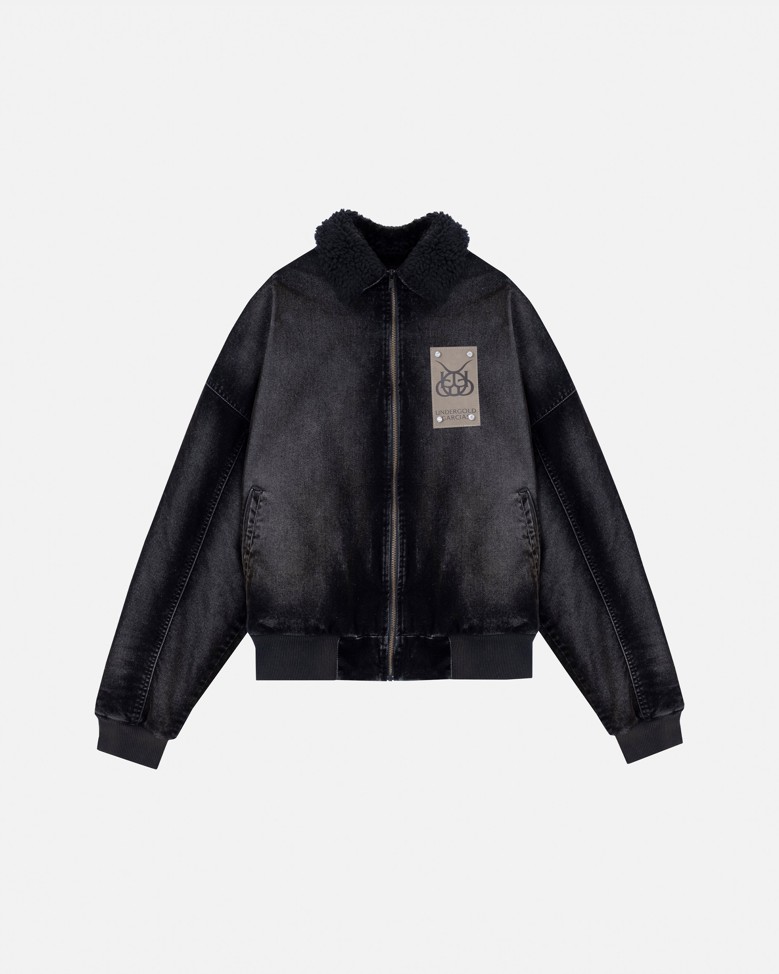 Santa Union Bomber Velvet Jacket Black