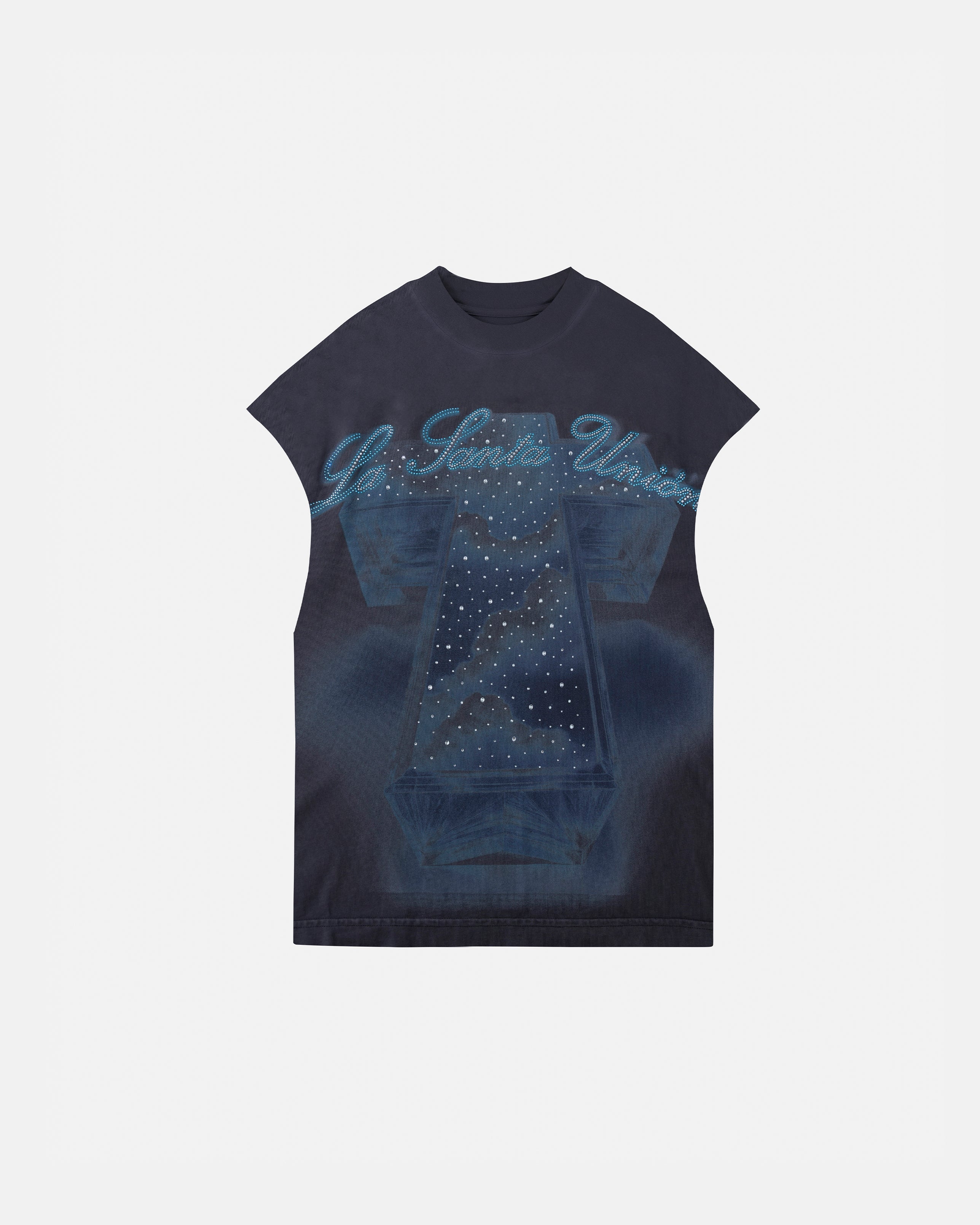 Santa Unión Cruz Sleeveless Tshirt Vintage Gray