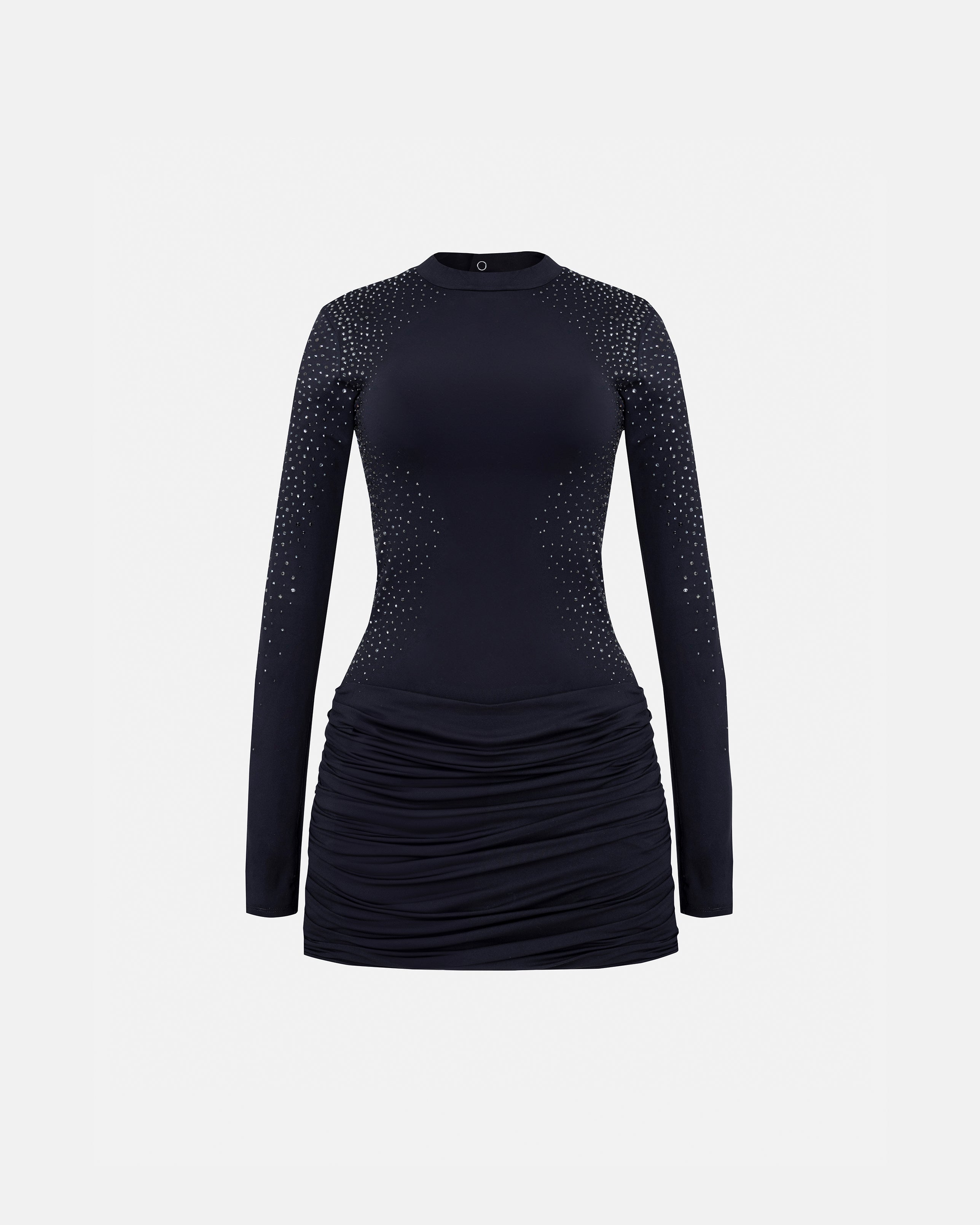 Santa Union Draped Dress Black