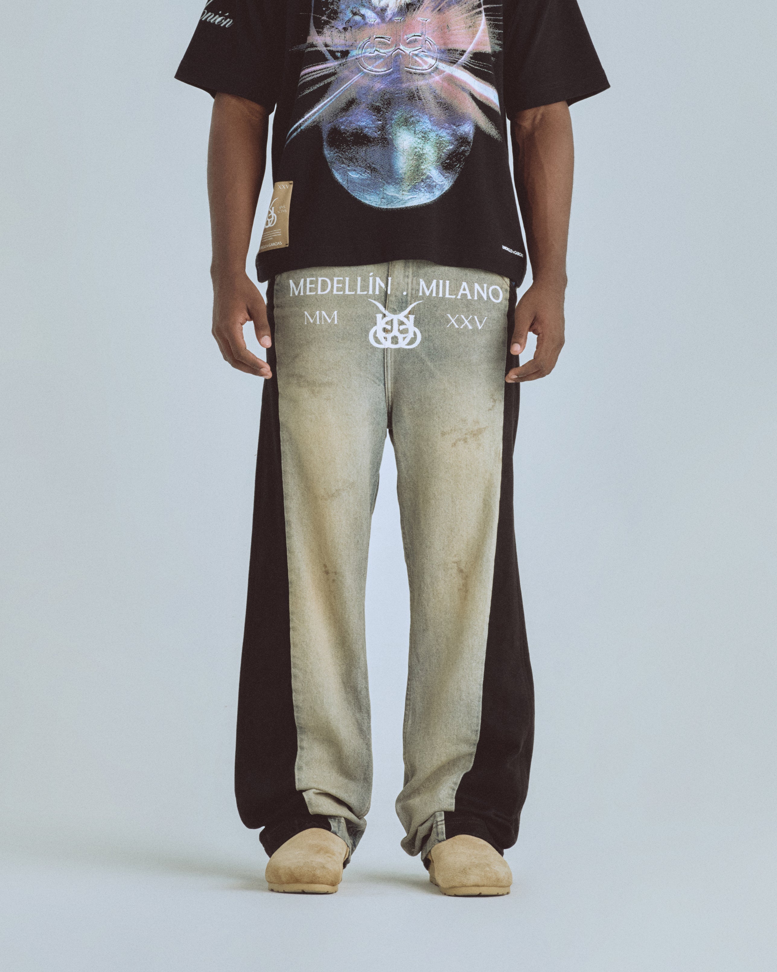 Santa Union Medellín Milano Suede Wide Jean Dirty Blue