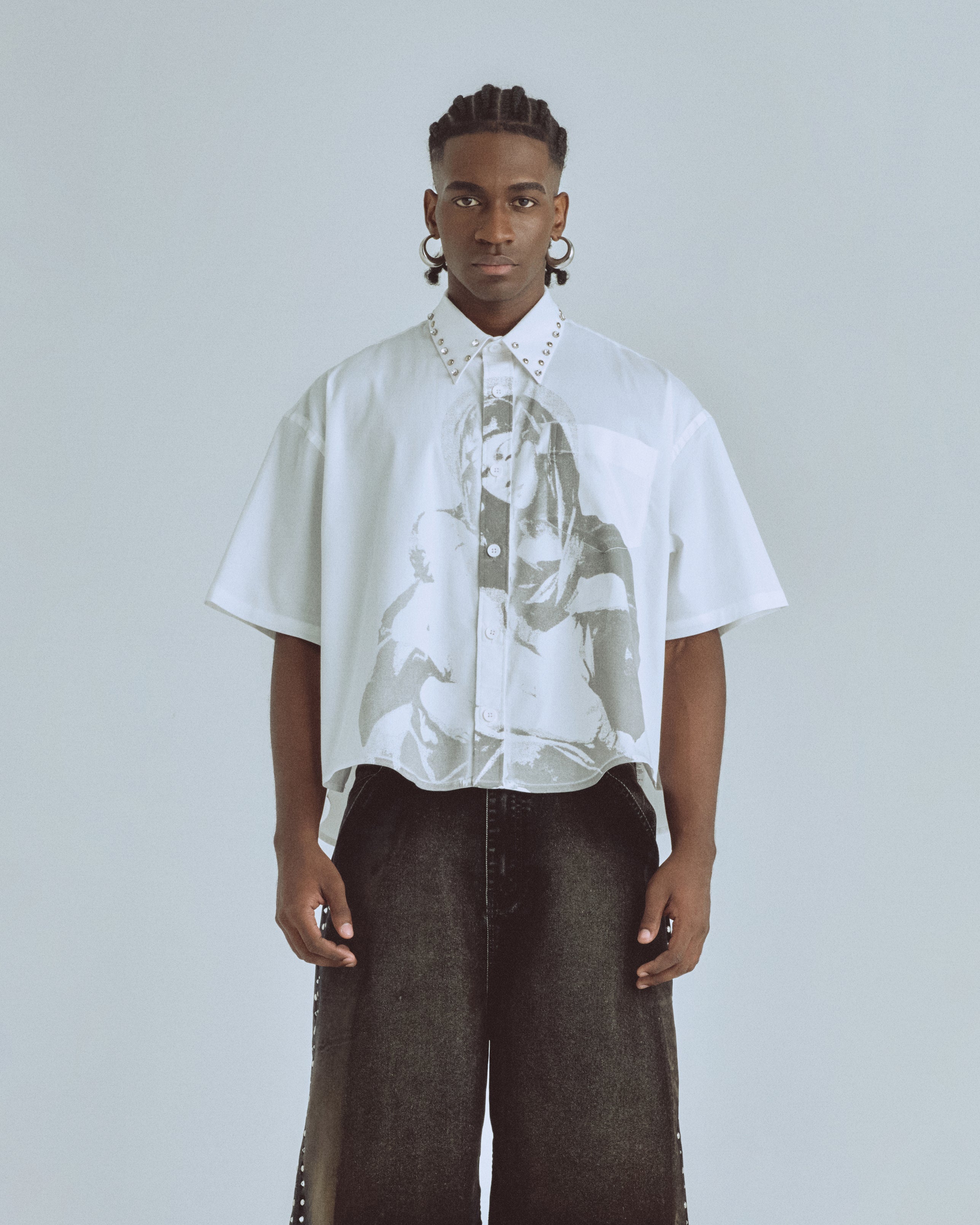 Santa Unión Santa María Short Sleeve Boxy Fit Shirt Bone