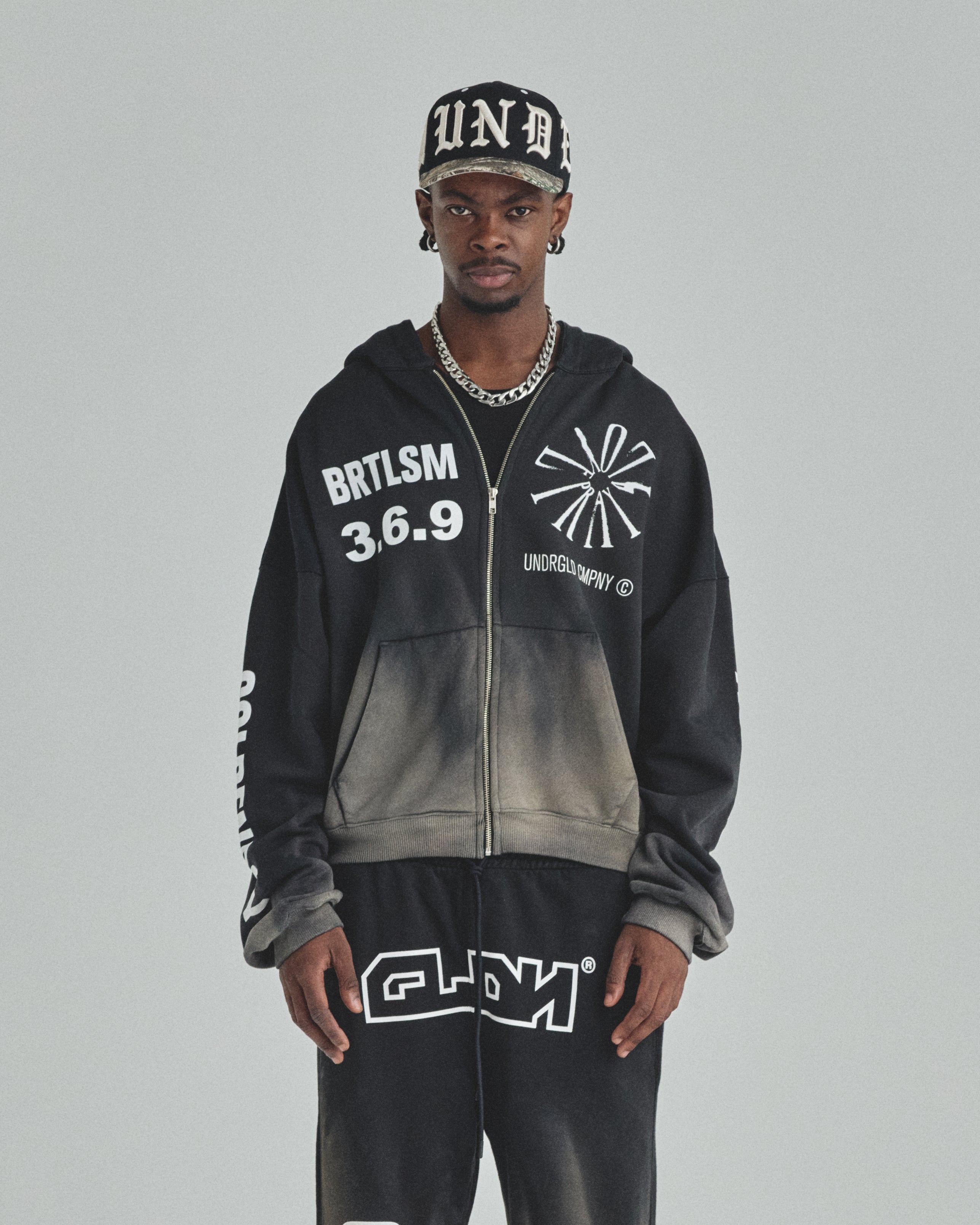 Spring Pray 4 Love Zip Up Boxy Fit Hoodie Sandblast Gray Flame