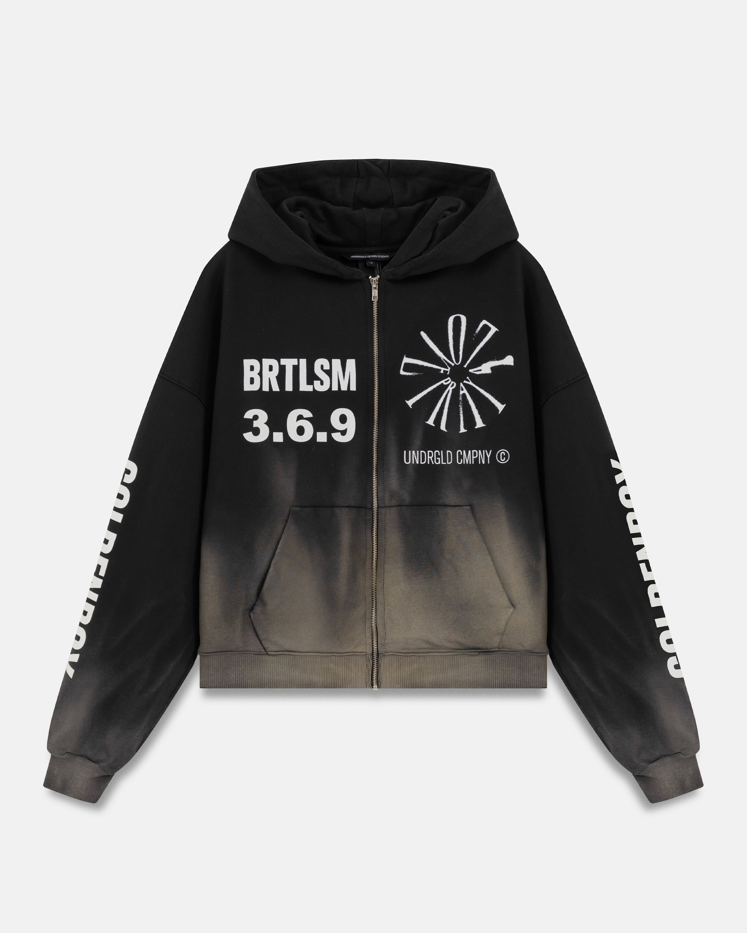 Spring Pray 4 Love Zip Up Boxy Fit Hoodie Sandblast Gray Flame