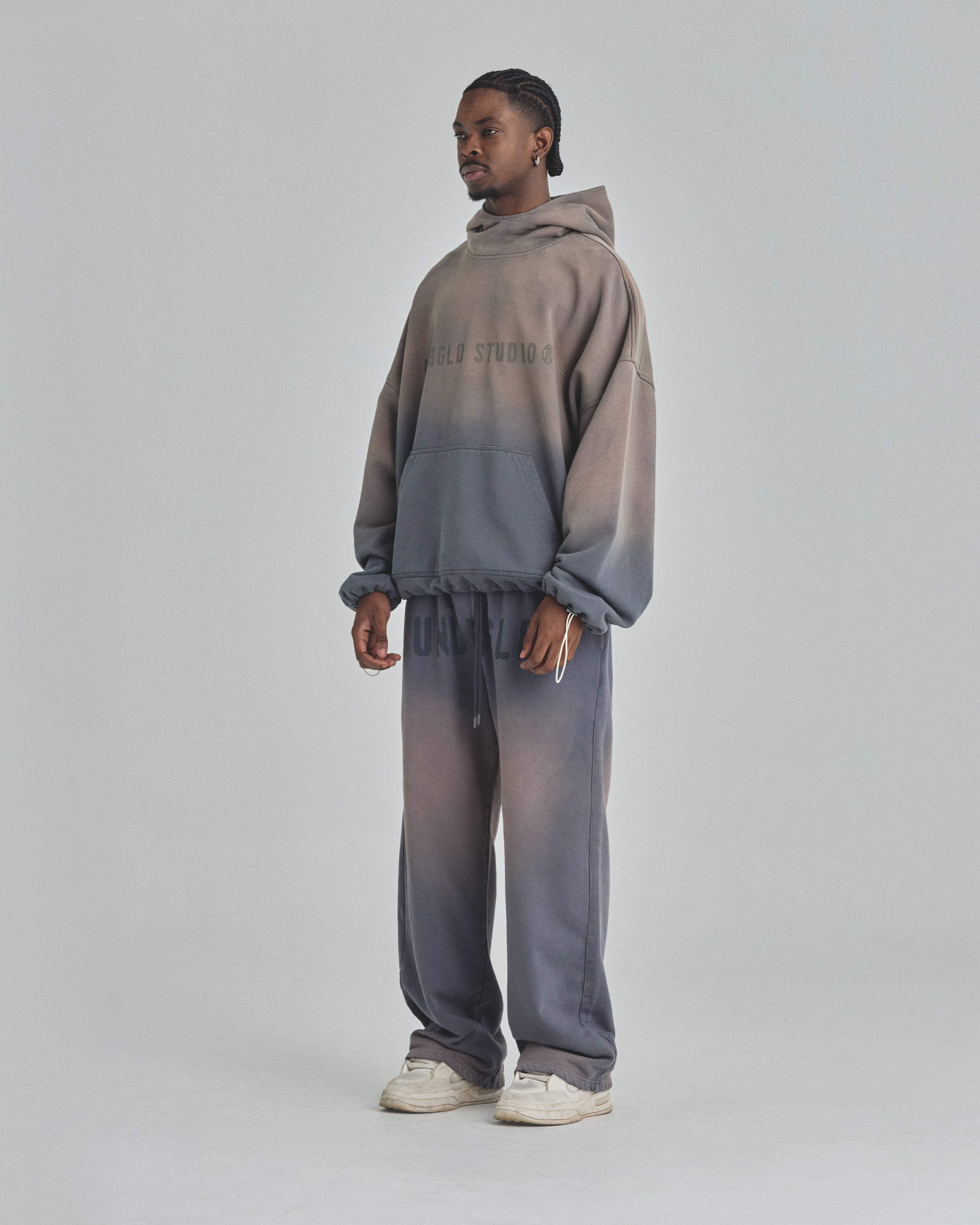 Spring Worn Logo Toggle Adjusted Hoodie Sandblast Gray