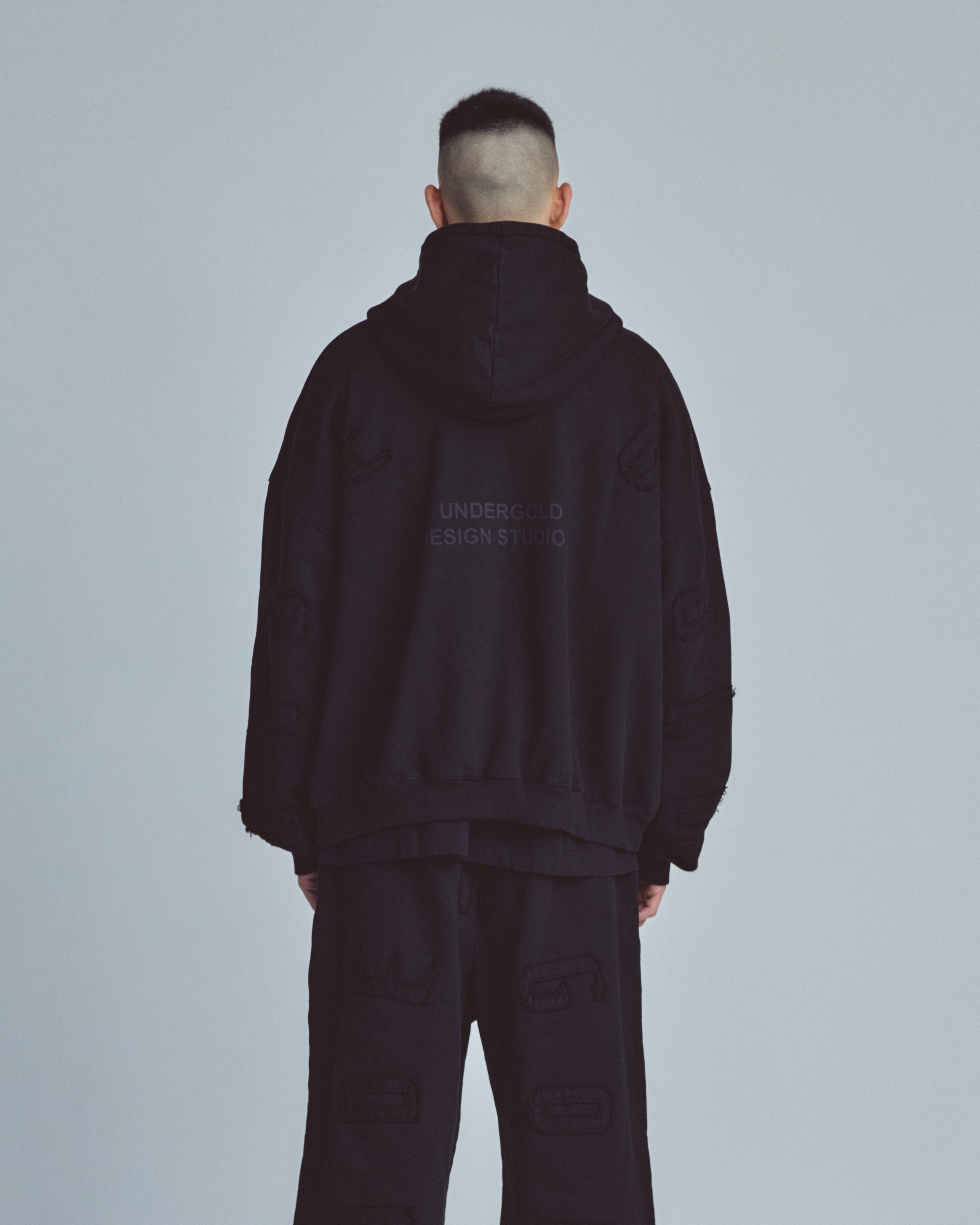 Stardust Basic Zip Up Hoodie Black