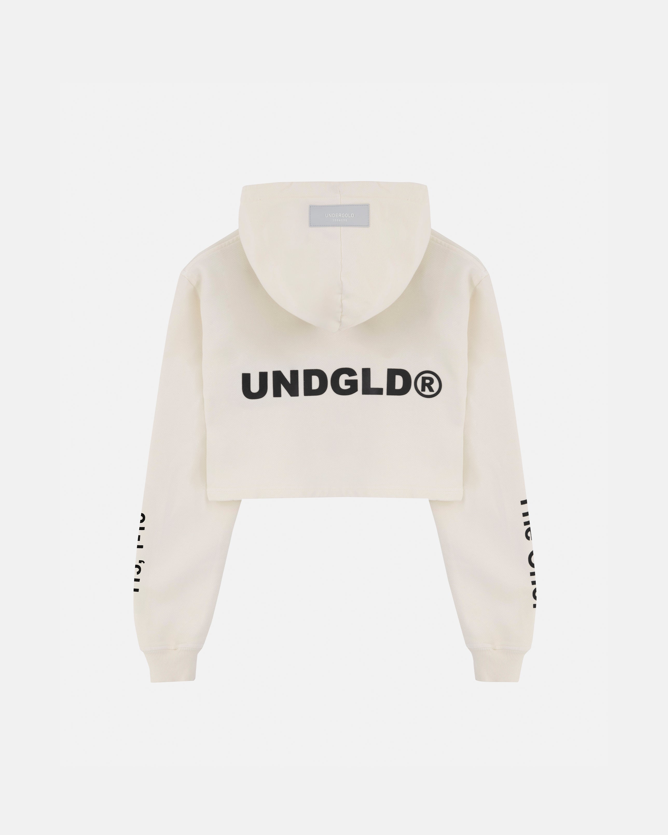 The One 111 Slim Fit Zip Up Cropped Hoodie White