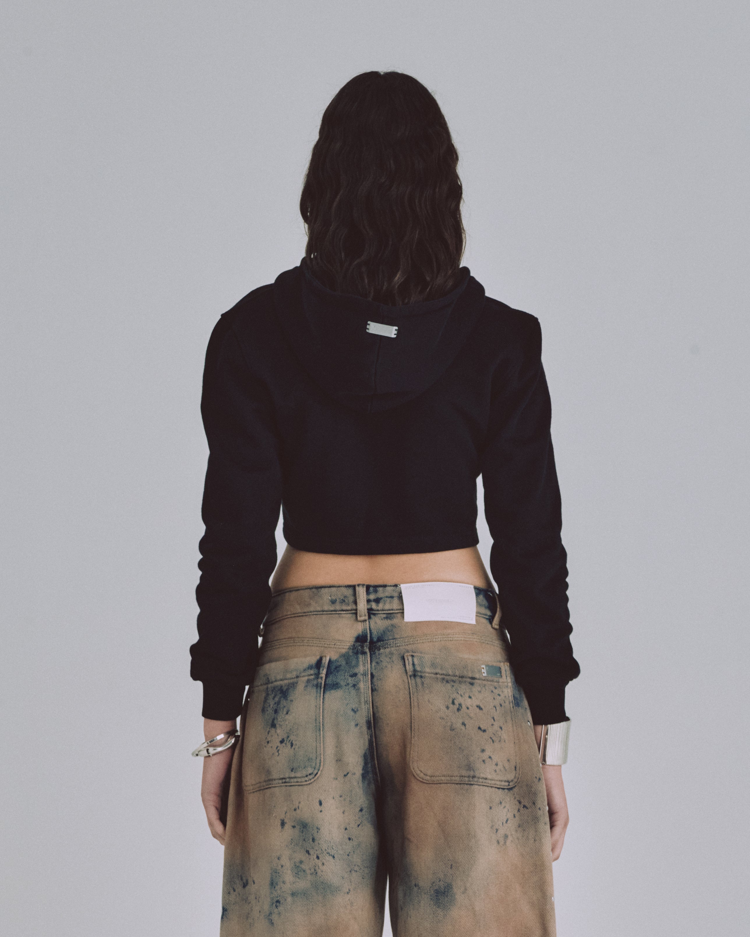 W 94' UNDRGLD Zip Up Slim Fit Hoodie Black