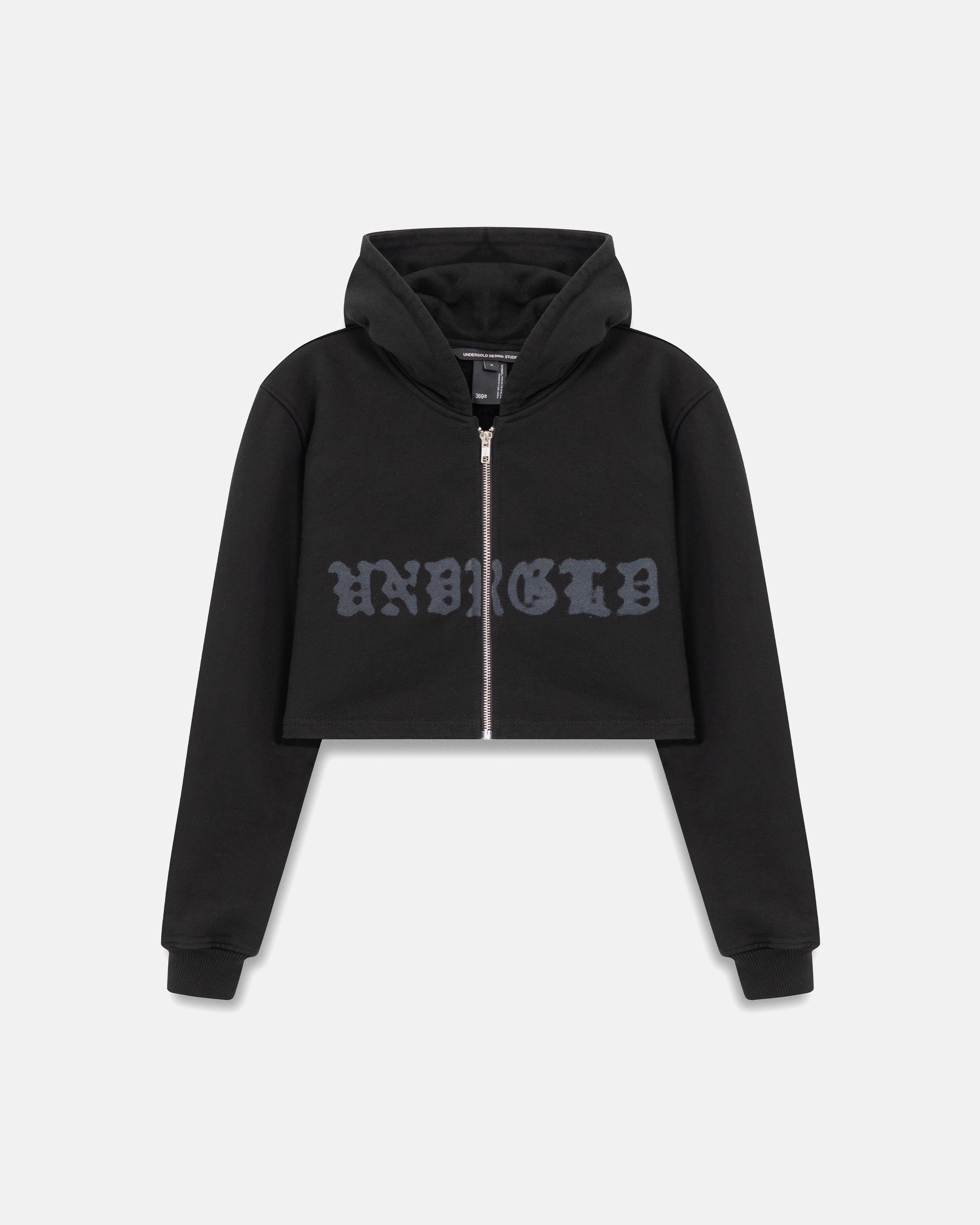 W 94' UNDRGLD Zip Up Slim Fit Hoodie Black