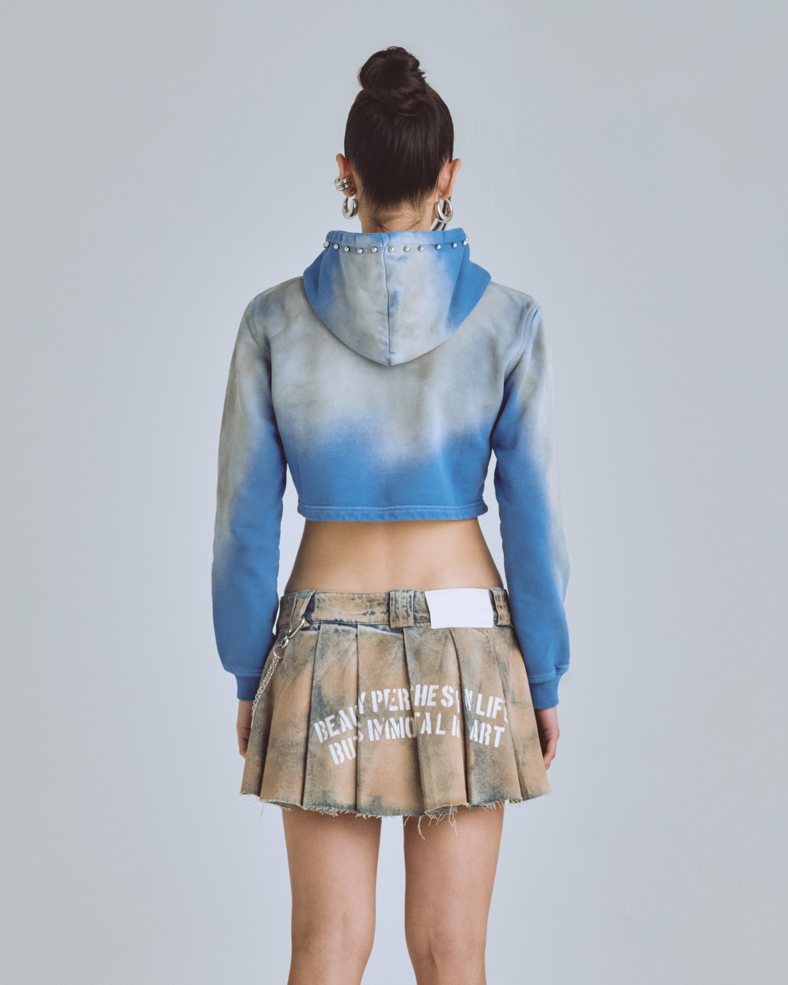 W Agnus Dei Future Heavens Slim Fit Hoodie Storm Blue