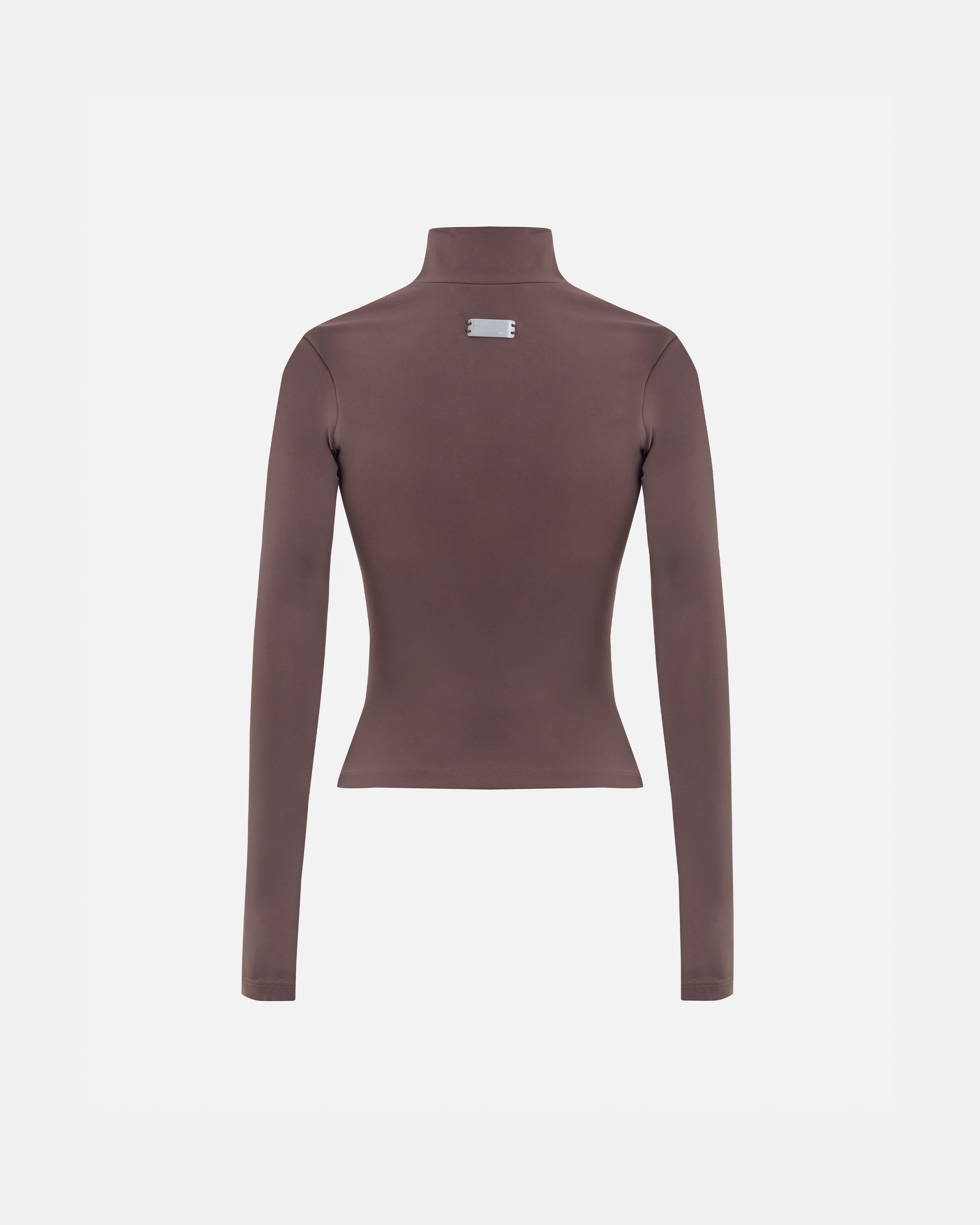 W Basics Ultra Slim Fit Tall Neck Long Sleeve Brown