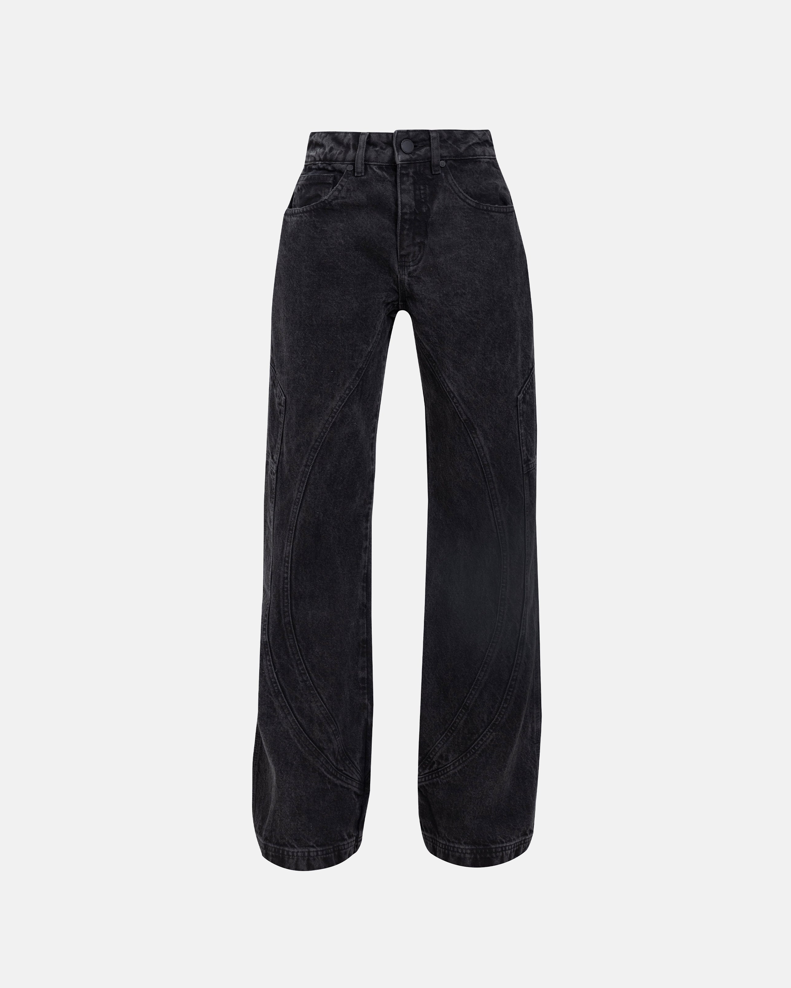 W Basics UNDERGOLD Panelled Wide Jeans Black