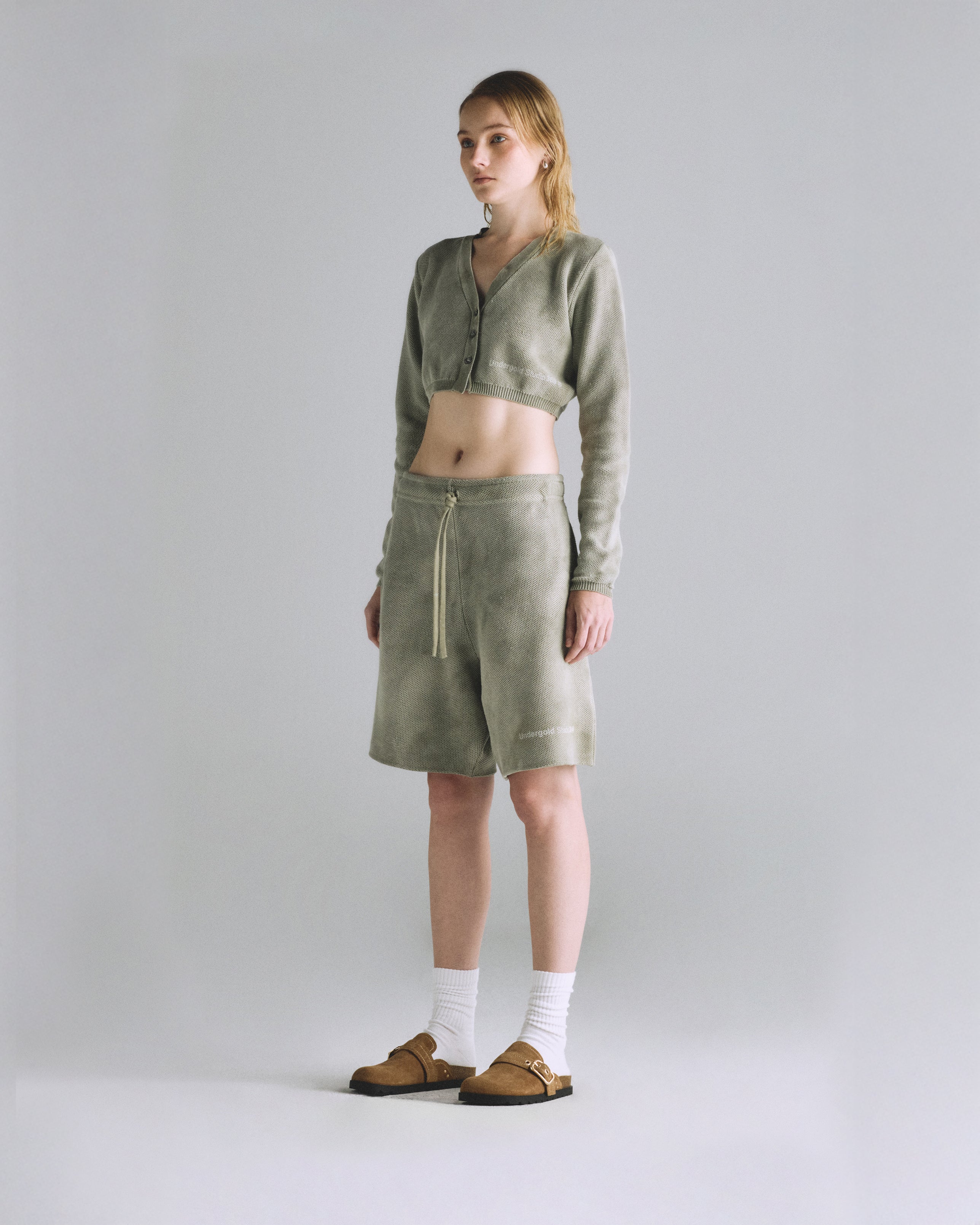 W Basics Undergold Studio Knitted Cardigan Aged Green