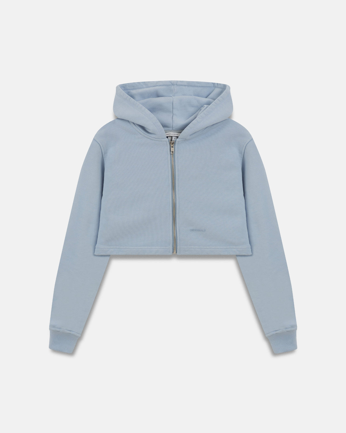 W Basics Undergold Zip Up Slim Fit Hoodie Light Blue