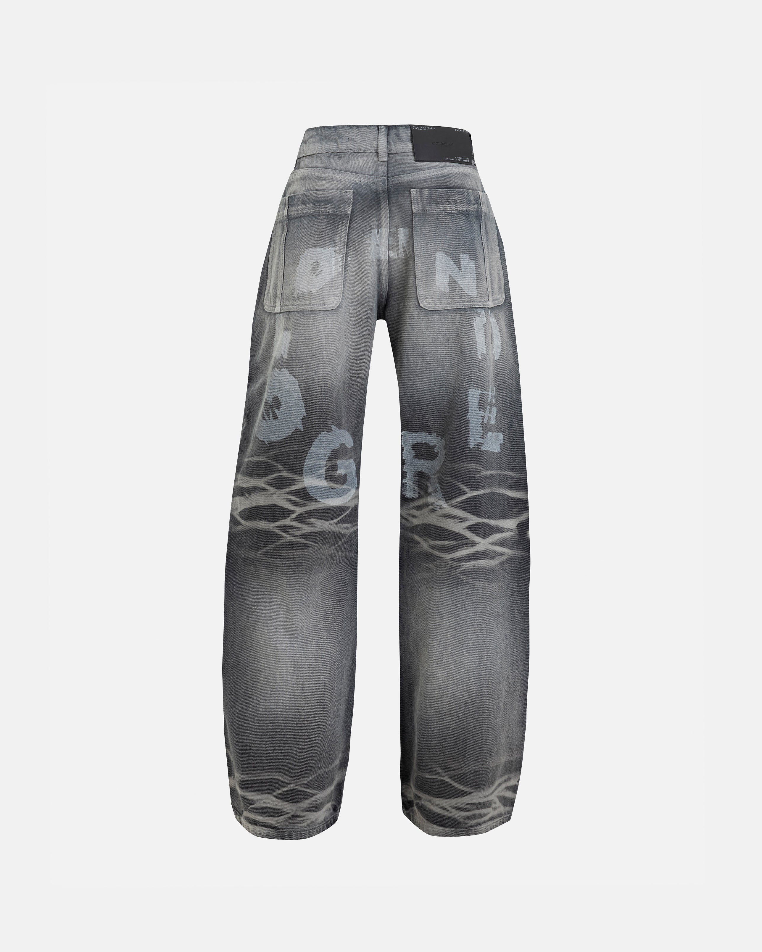 W Echoes Tremor Wide Jeans Washed Gray