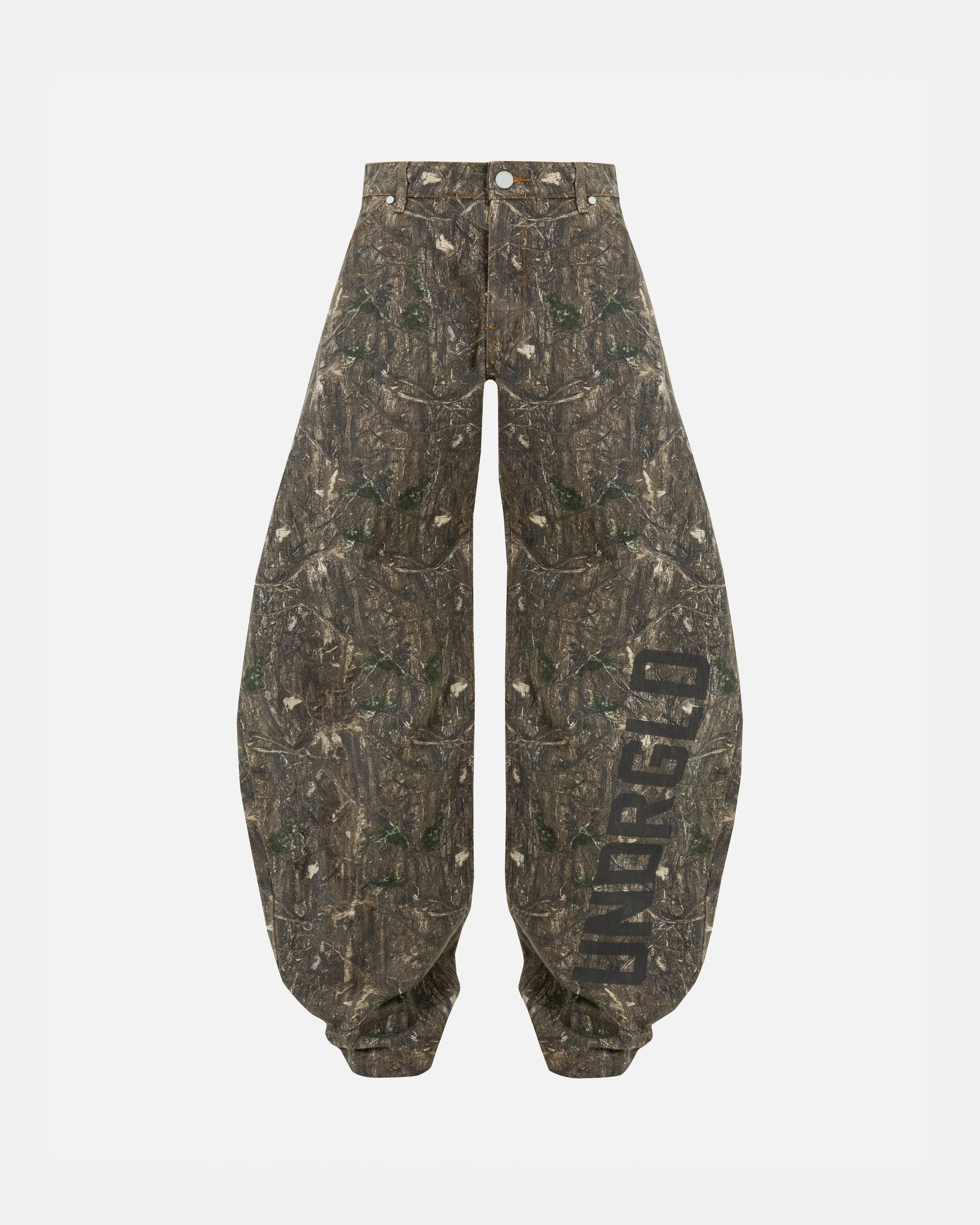W Echoes UNDRGLD Barrel Jeans Forest Pattern