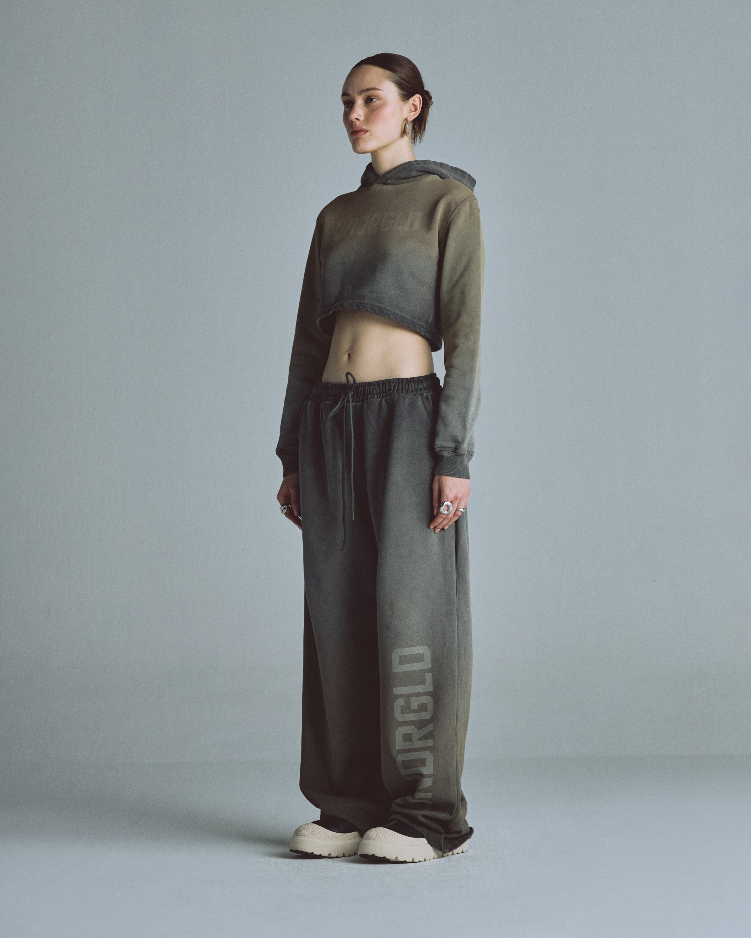 W Echoes UNDRGLD Slim Fit Hoodie Faded Olive