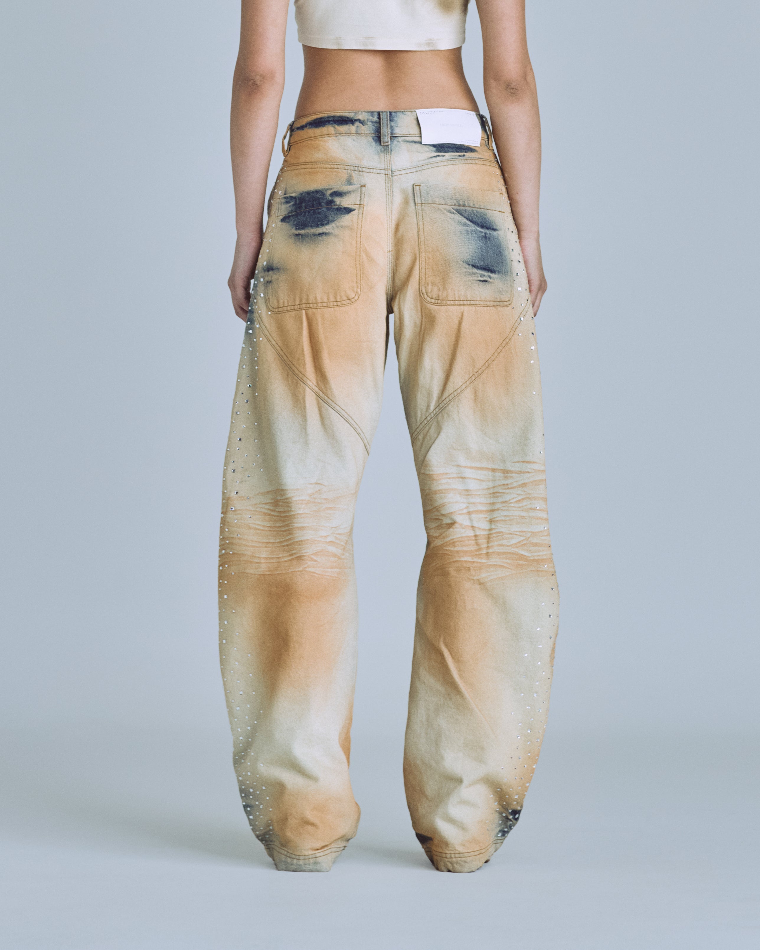 W Golden Heritage Pearled Barrel Jeans Oasis Blue