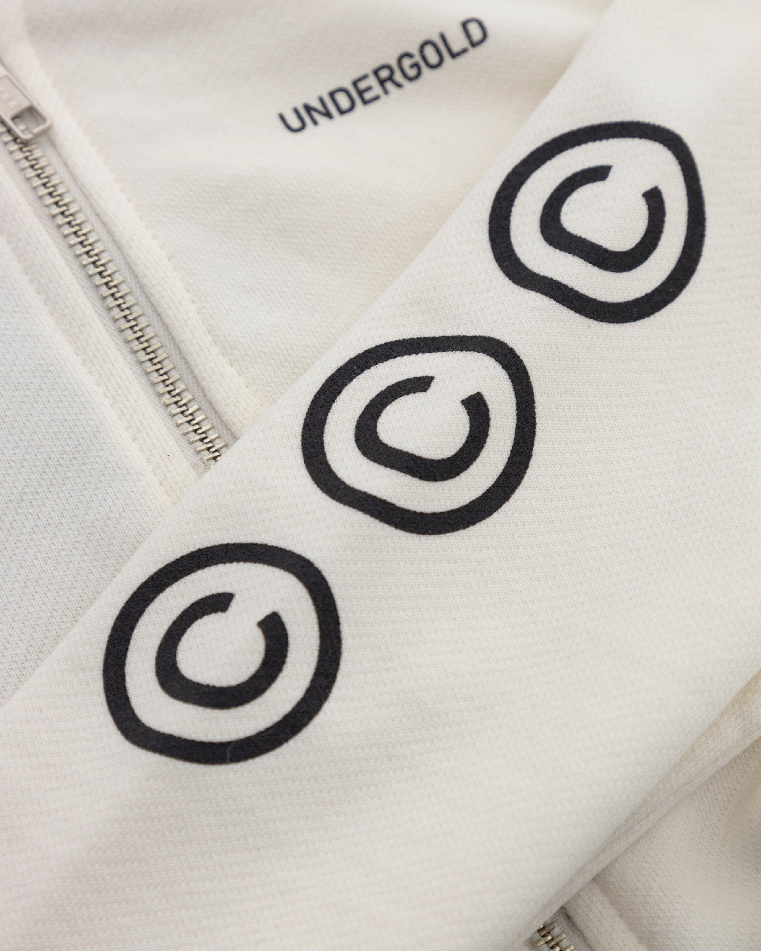 W Golden Heritage Slim Fit Zip Up Cropped Hoodie White