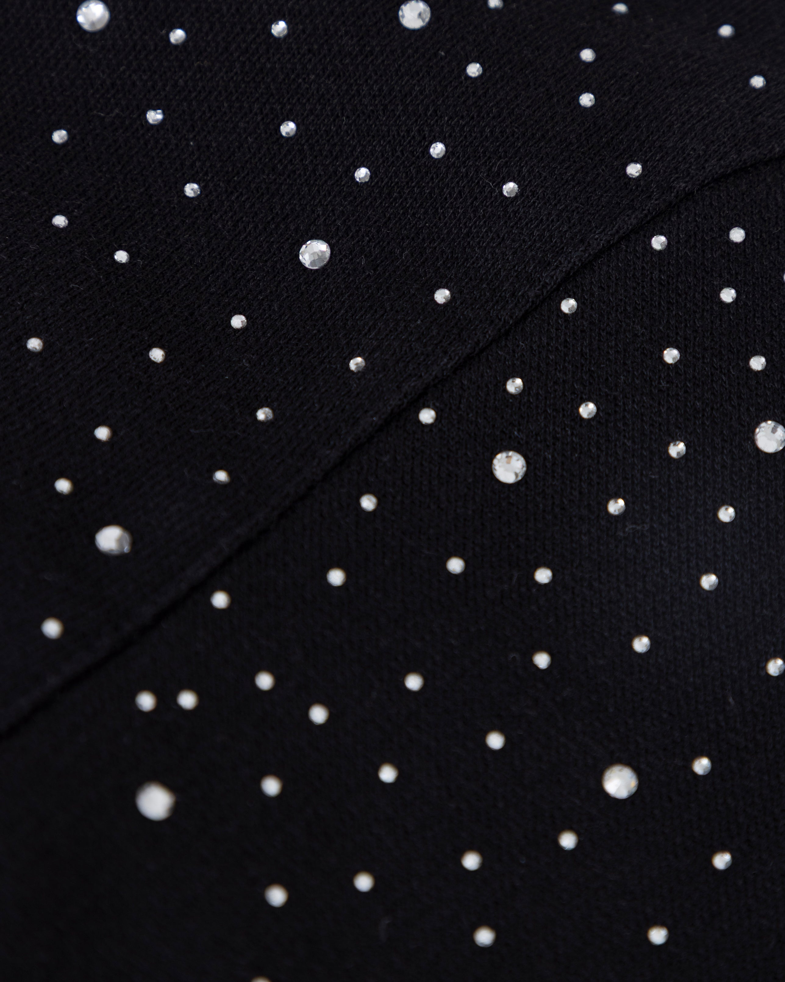 W Golden Heritage Slim Fit Zip Up Pearled Cropped Crewneck Black