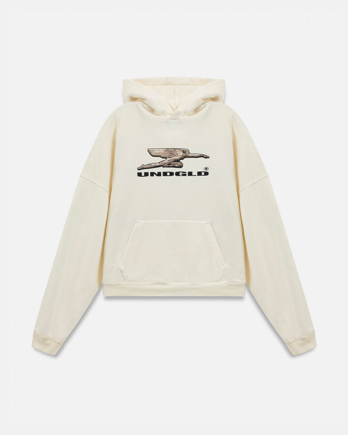 W Holy State Deco Boxy Fit Hoodie White