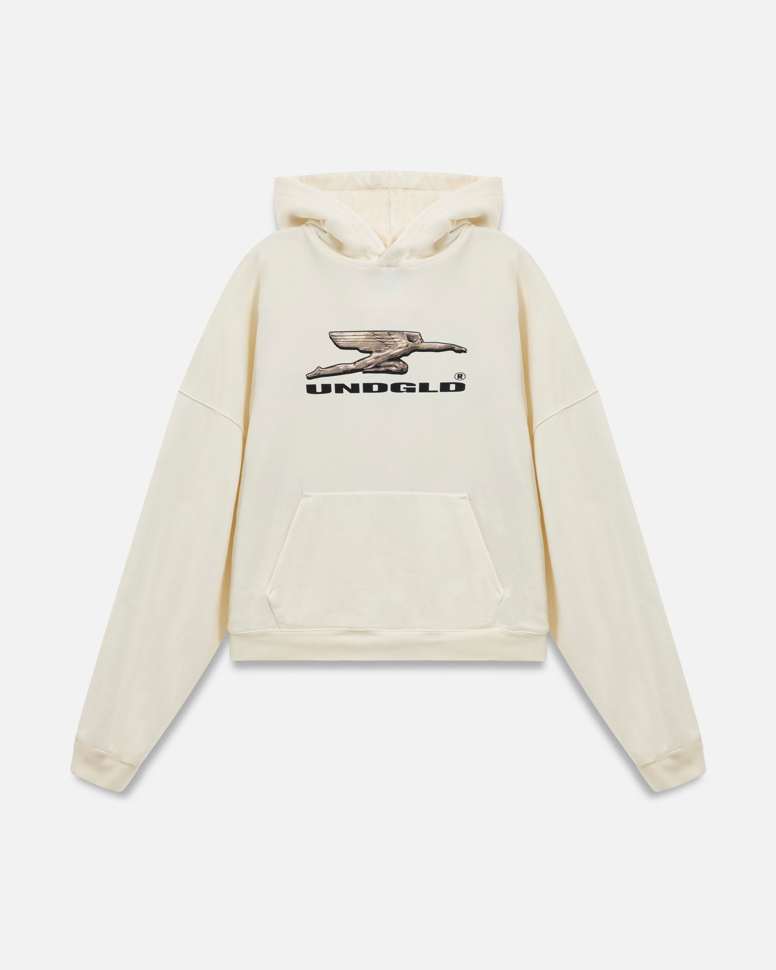 W Holy State Deco Boxy Fit Hoodie White