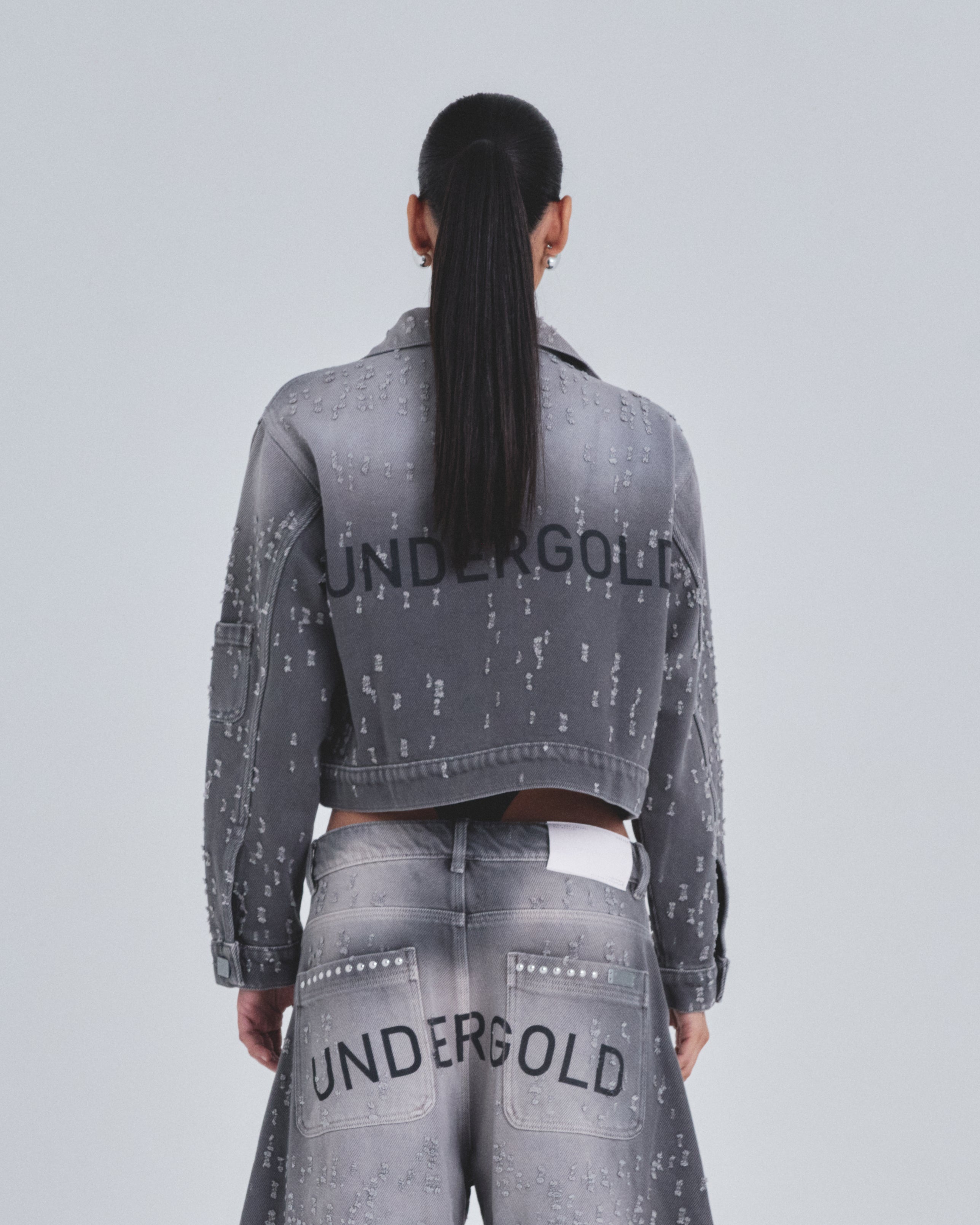 W Holy State UNDRGLD Ripped Jacket Washed Gray