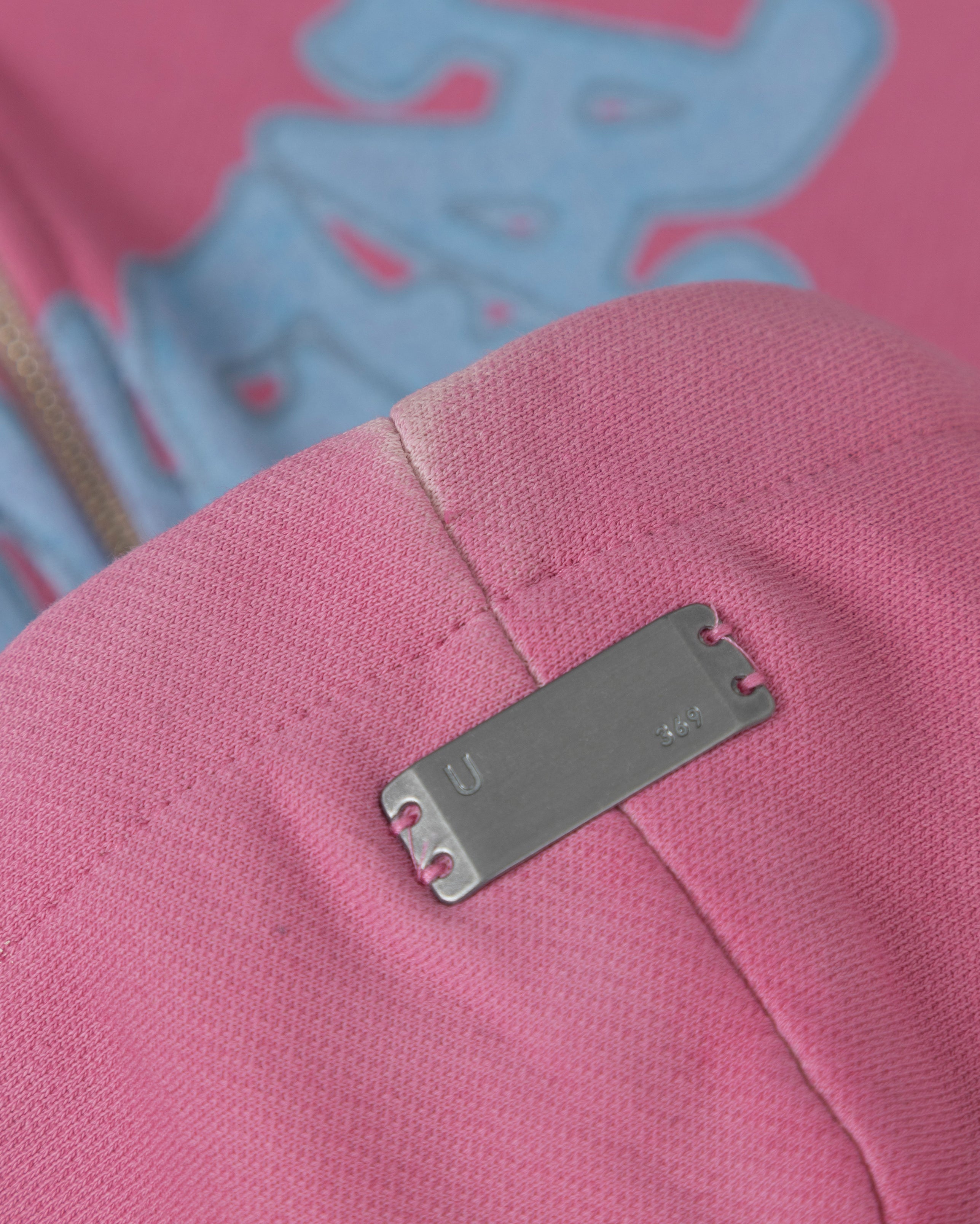 W Holy State UNDRGLD Zip Up Boxy Fit Hoodie Faded Pink