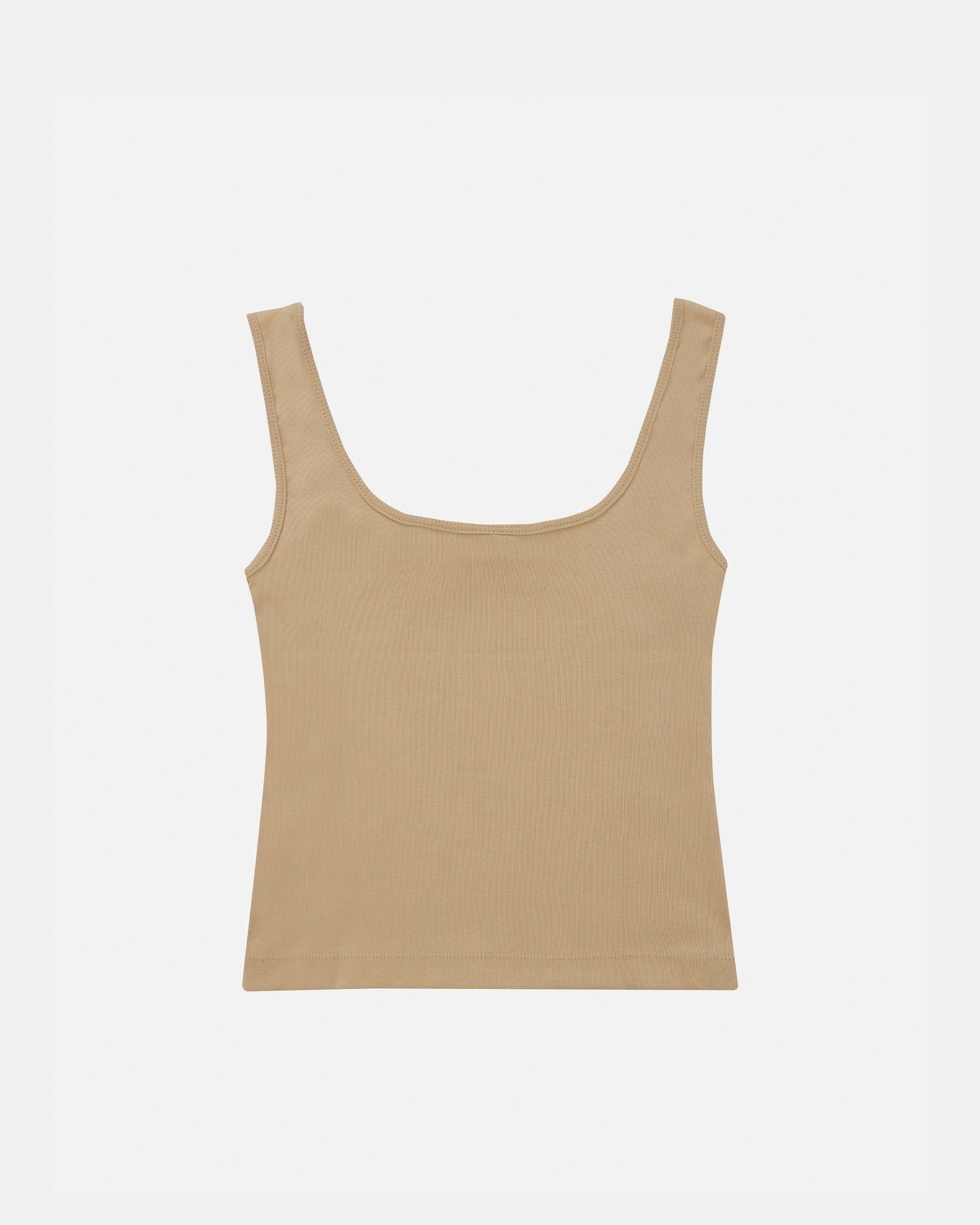 W Riviera Basic Ribbed Tank Top Cream