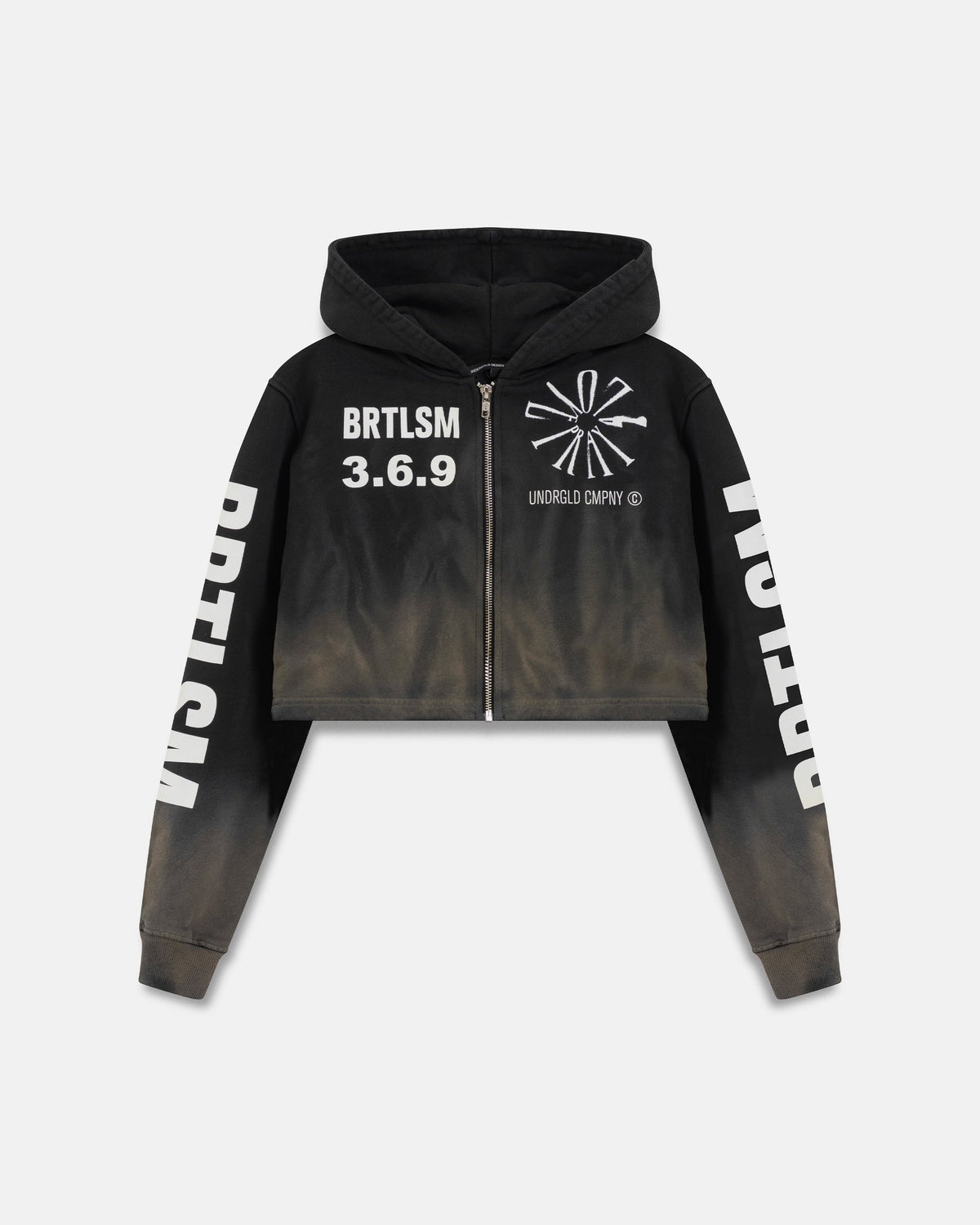 W Spring Pray 4 Love Zip Up Slim Fit Hoodie Sandblast Gray Flame