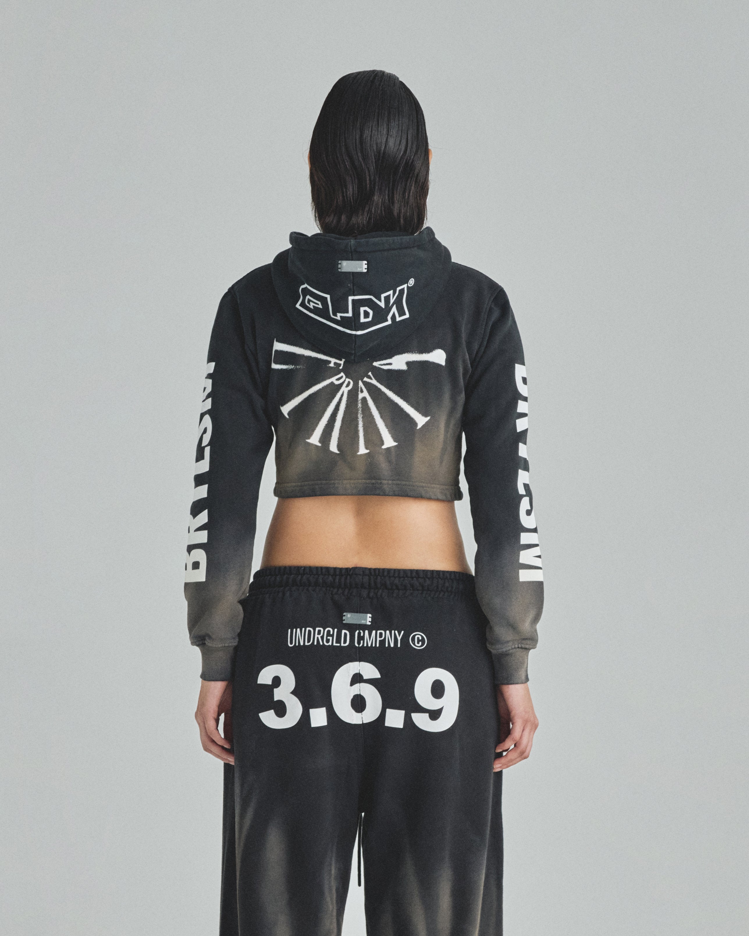 W Spring Pray 4 Love Zip Up Slim Fit Hoodie Sandblast Gray Flame