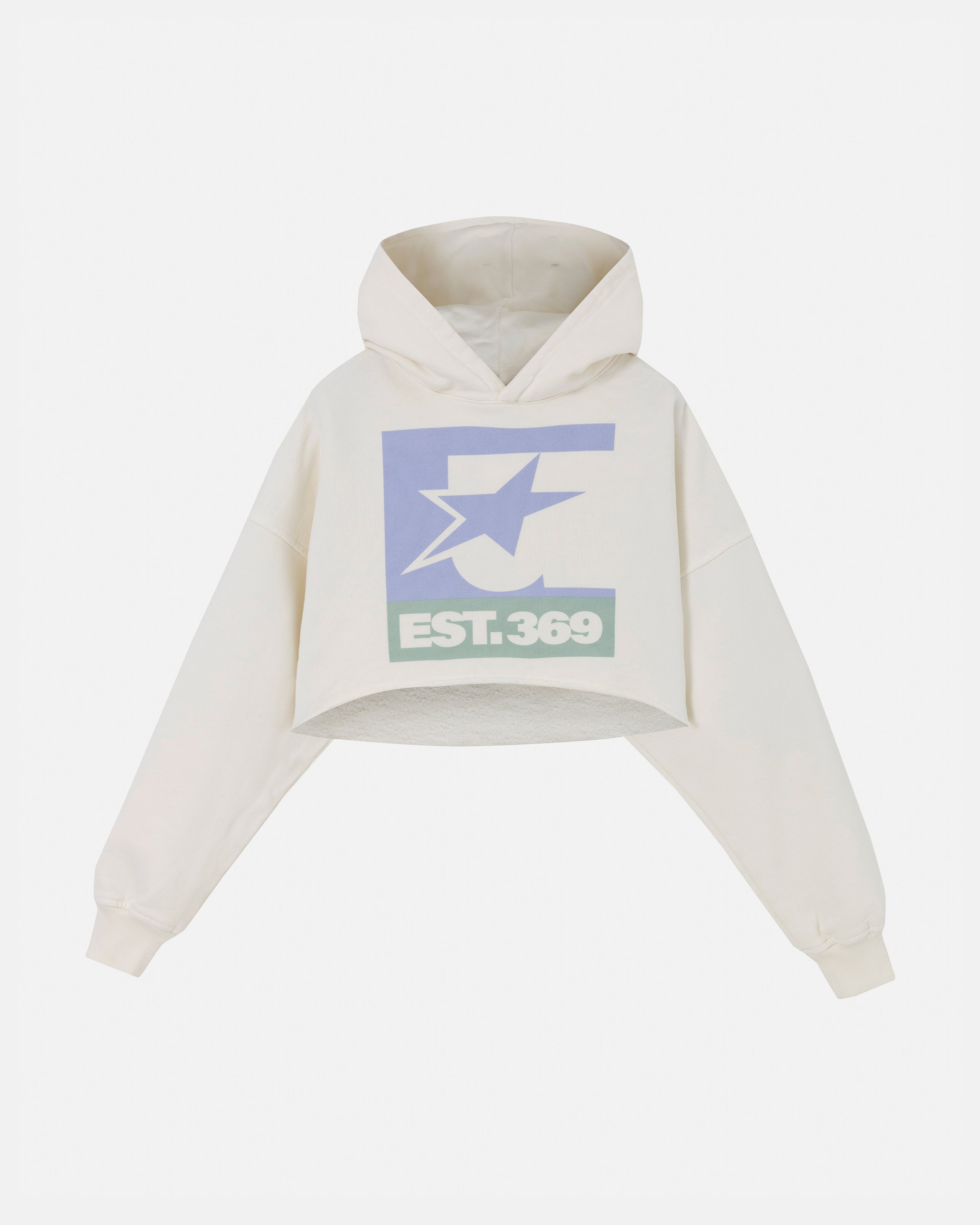 W Stardust Symbol Cropped Hoodie White